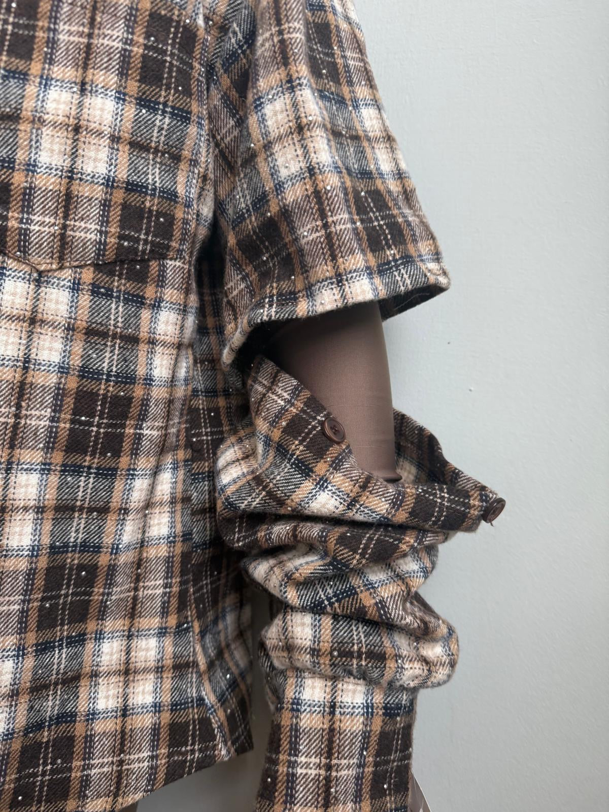 Camicia a quadri bambina maniche apribili