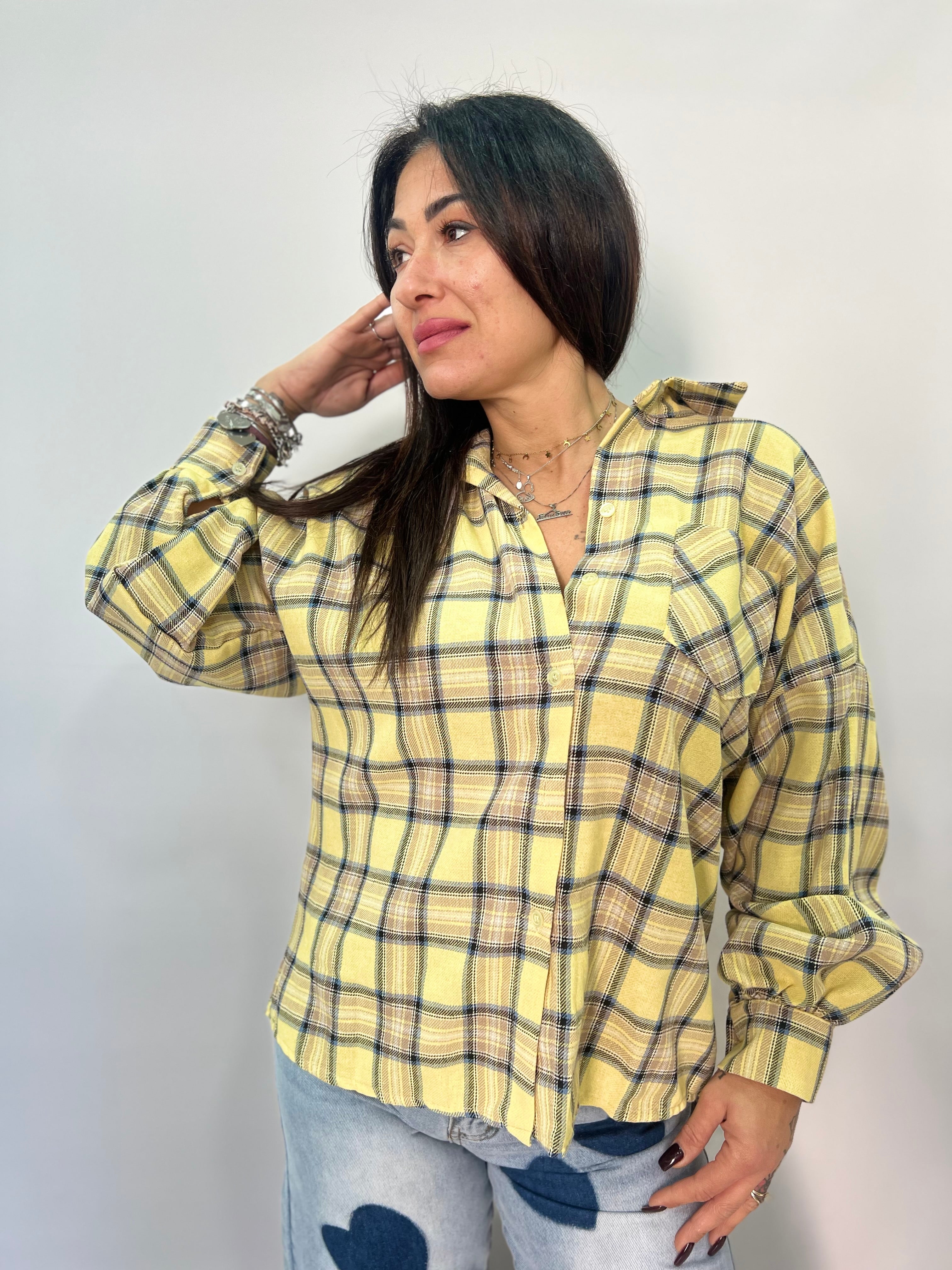 Camicia donna a quadri morbida