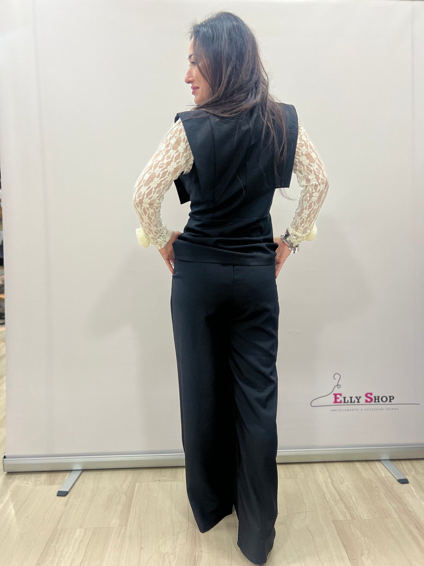 Completo donna elegante gilet e palazzo