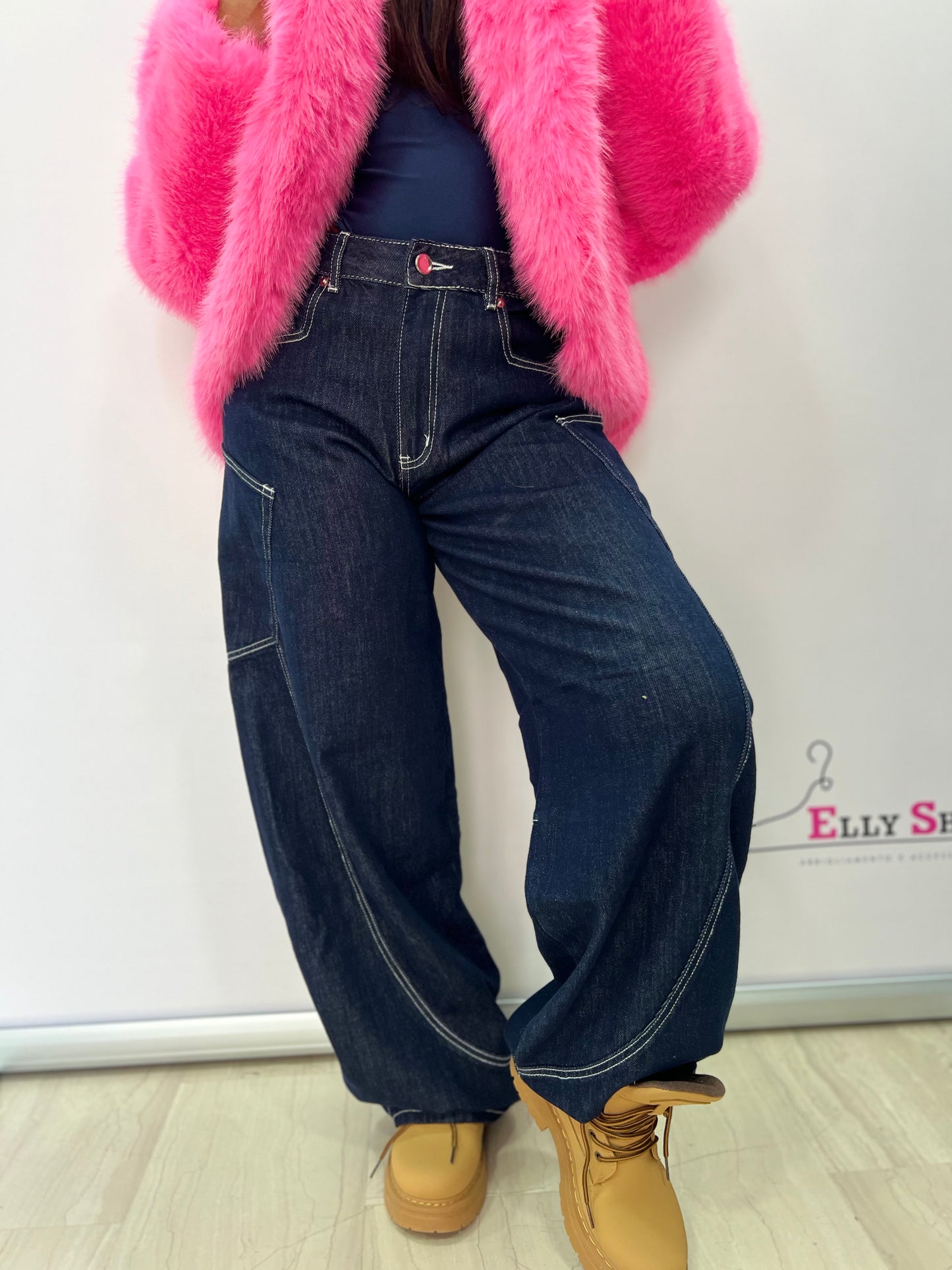 Jeans Balloon donna blu scuro