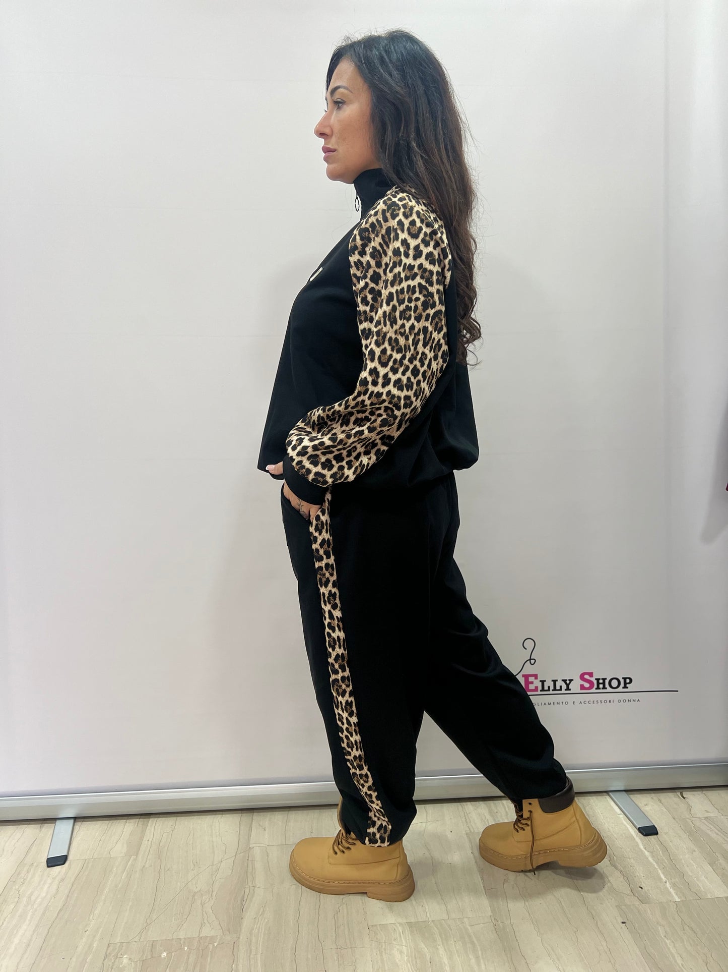 Tuta curvy donna con dettagli animalier