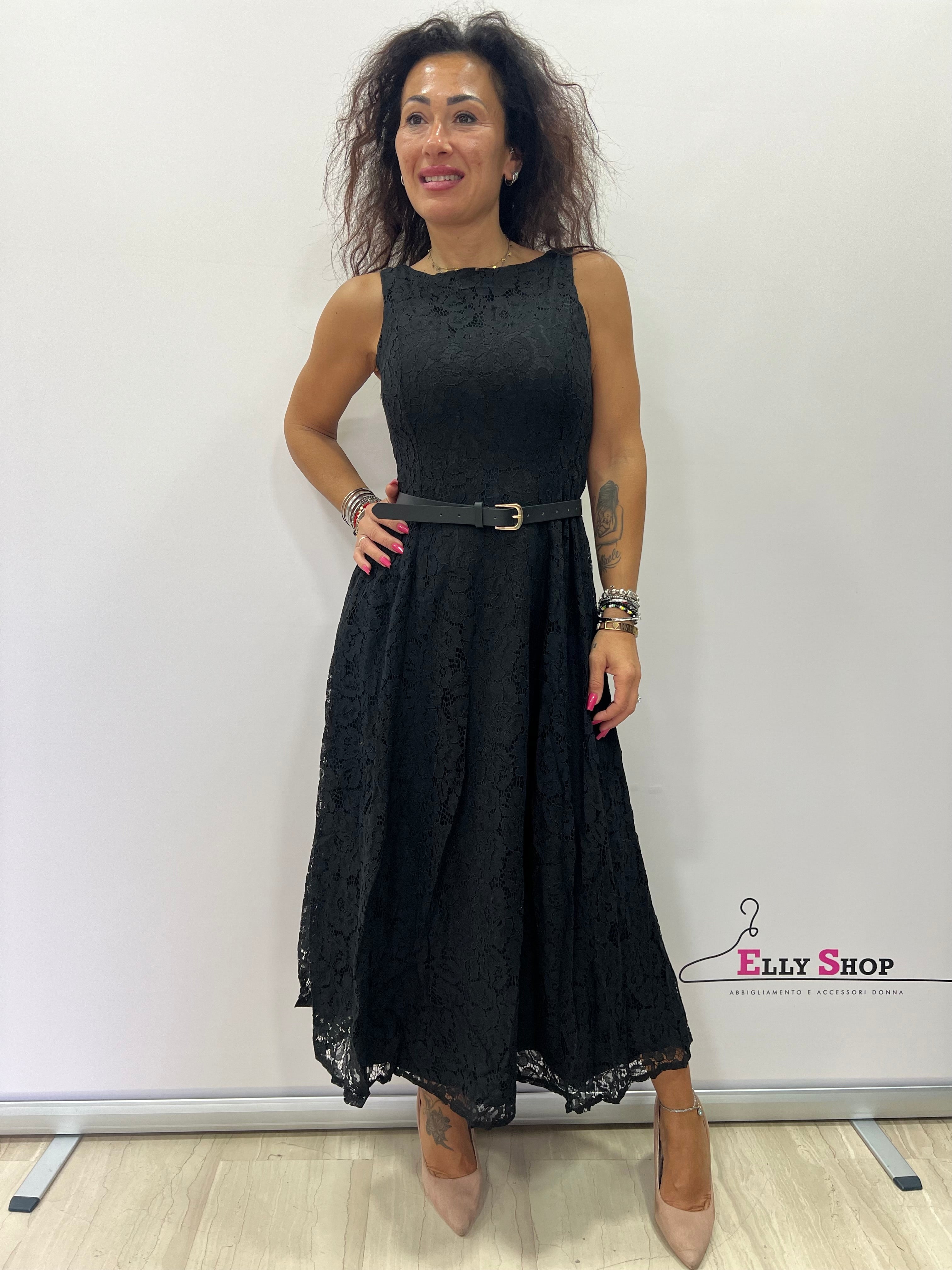 Abito midi elegante in pizzo donna