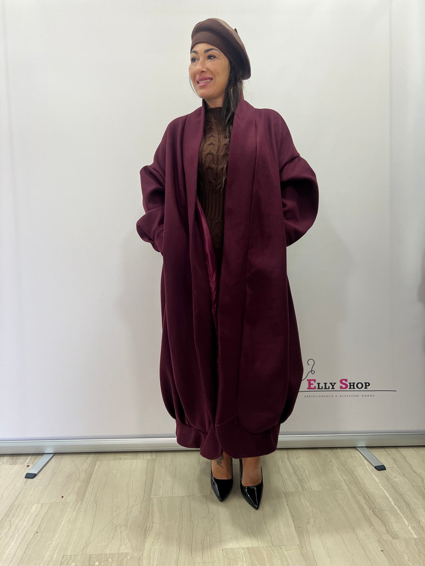 Cappotto Over Lungo Donna Curvy Balloon