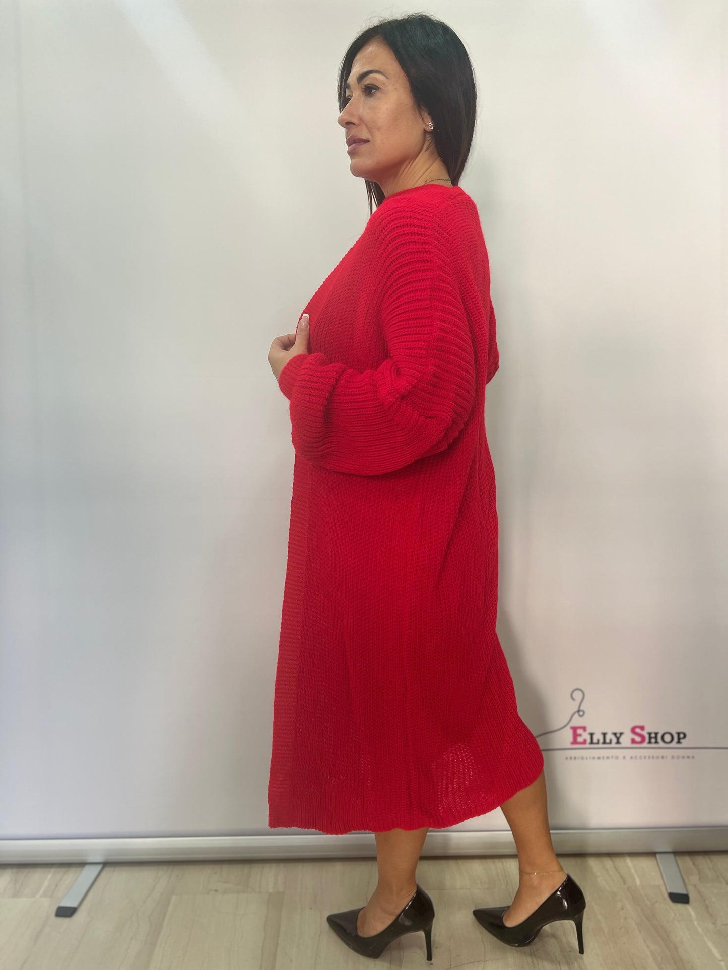 Coordinato abito maglia e cardigan donna