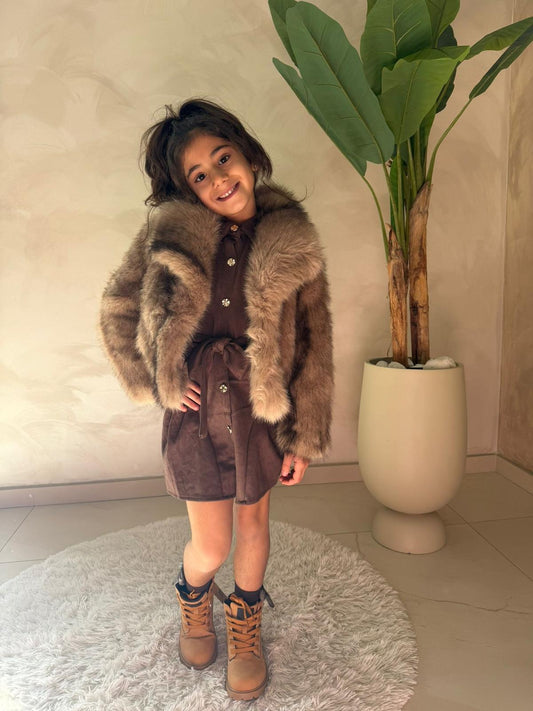 Giacca eco-pelliccia bambina 4–14 anni