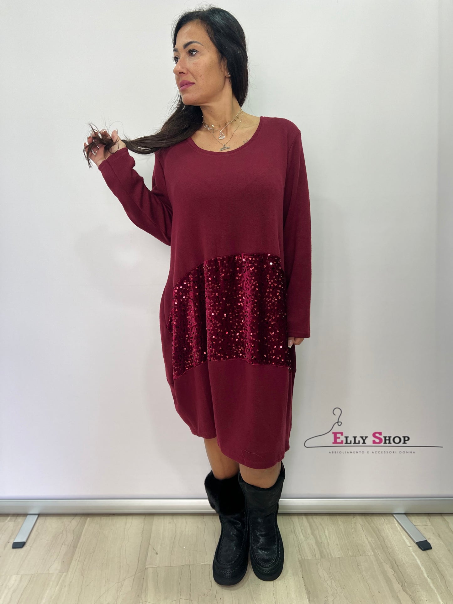 Abito curvy paillettes donna