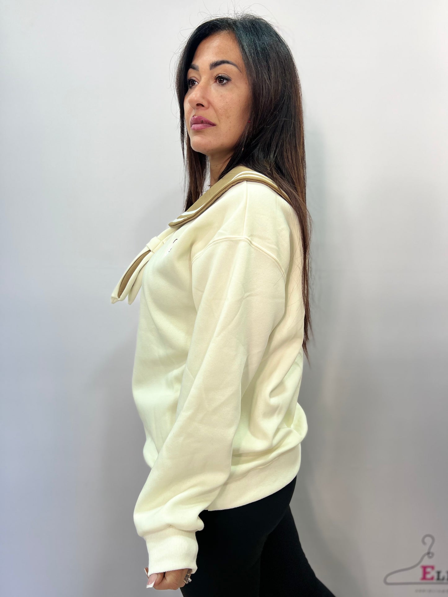 Felpa donna sailor con ricamo orsetto