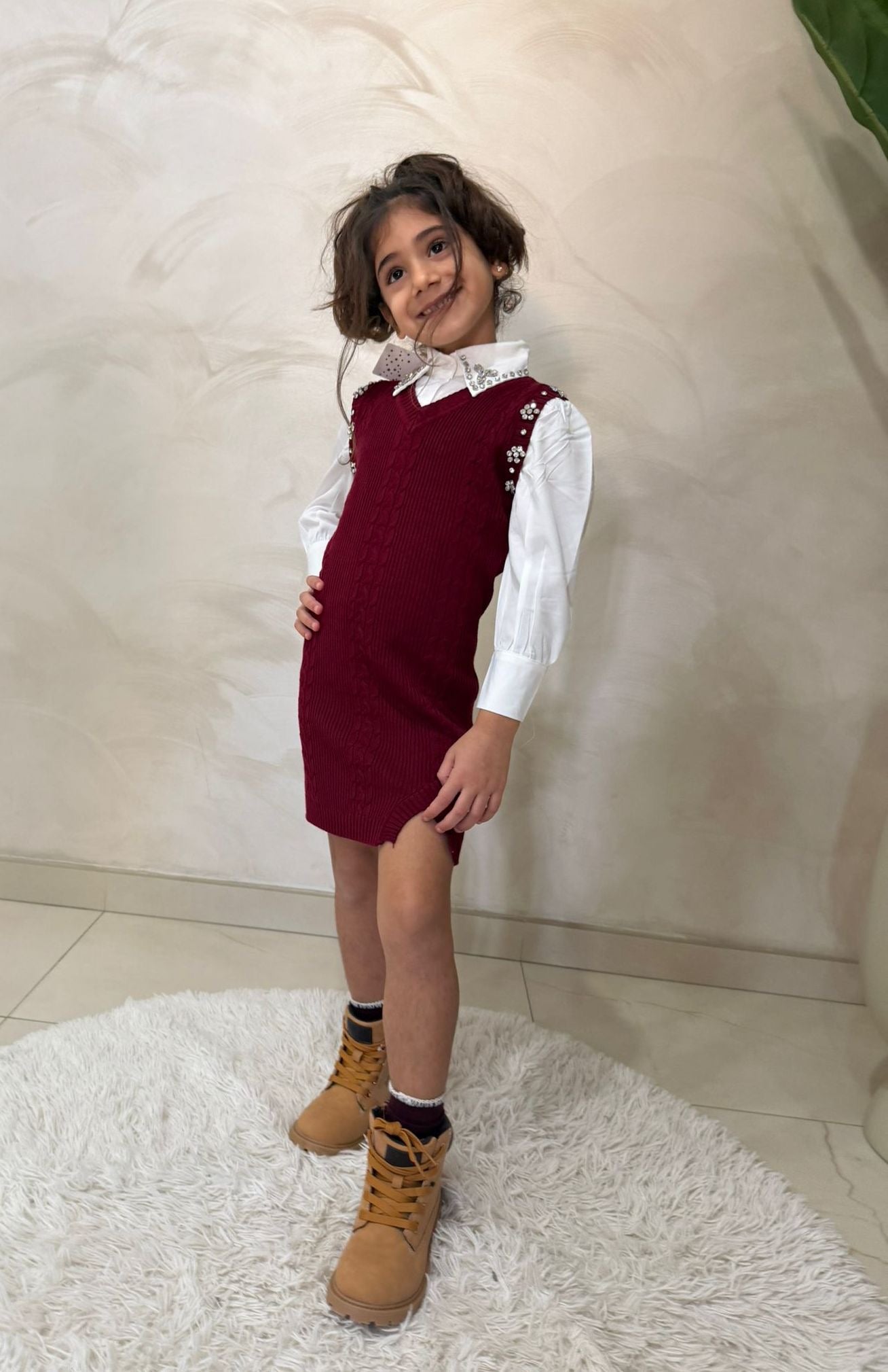 Completo elegante bambina abito e camicia