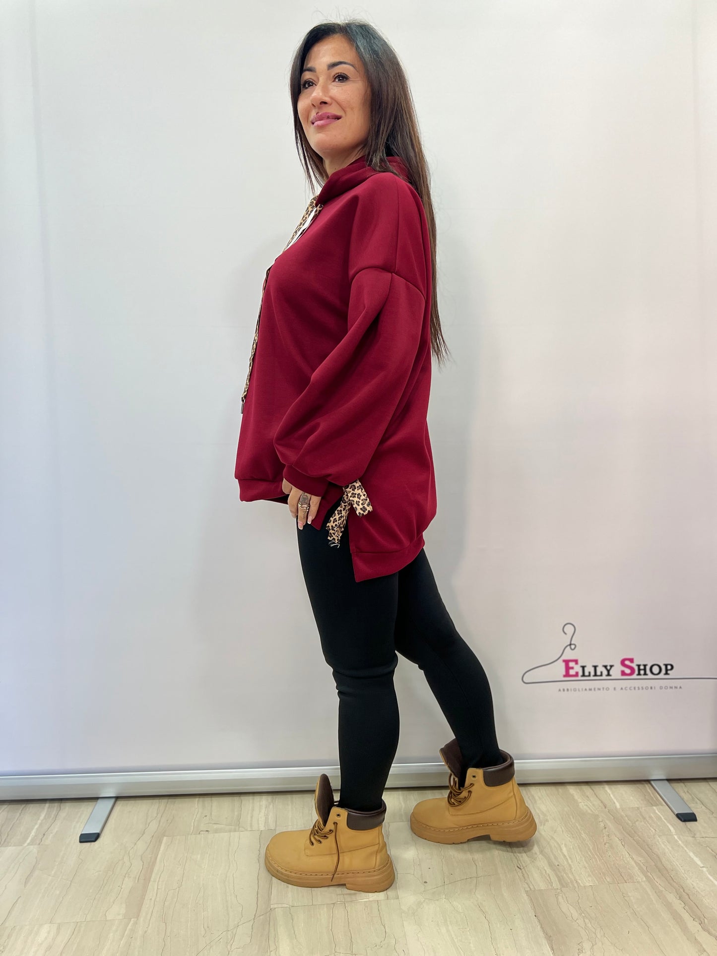 Completo felpa oversize con leggings donna