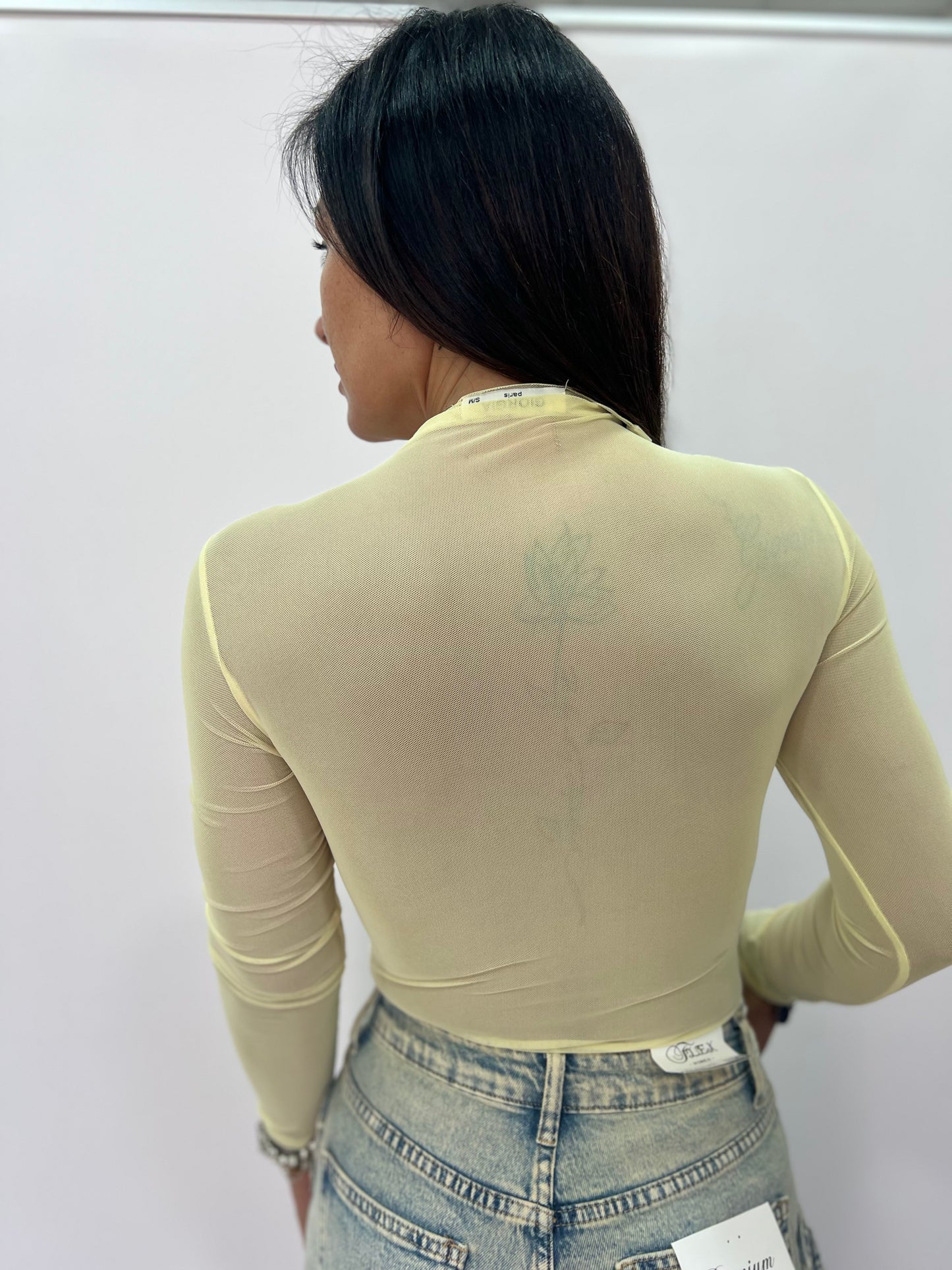 Body donna tulle con coppe effetto bustier