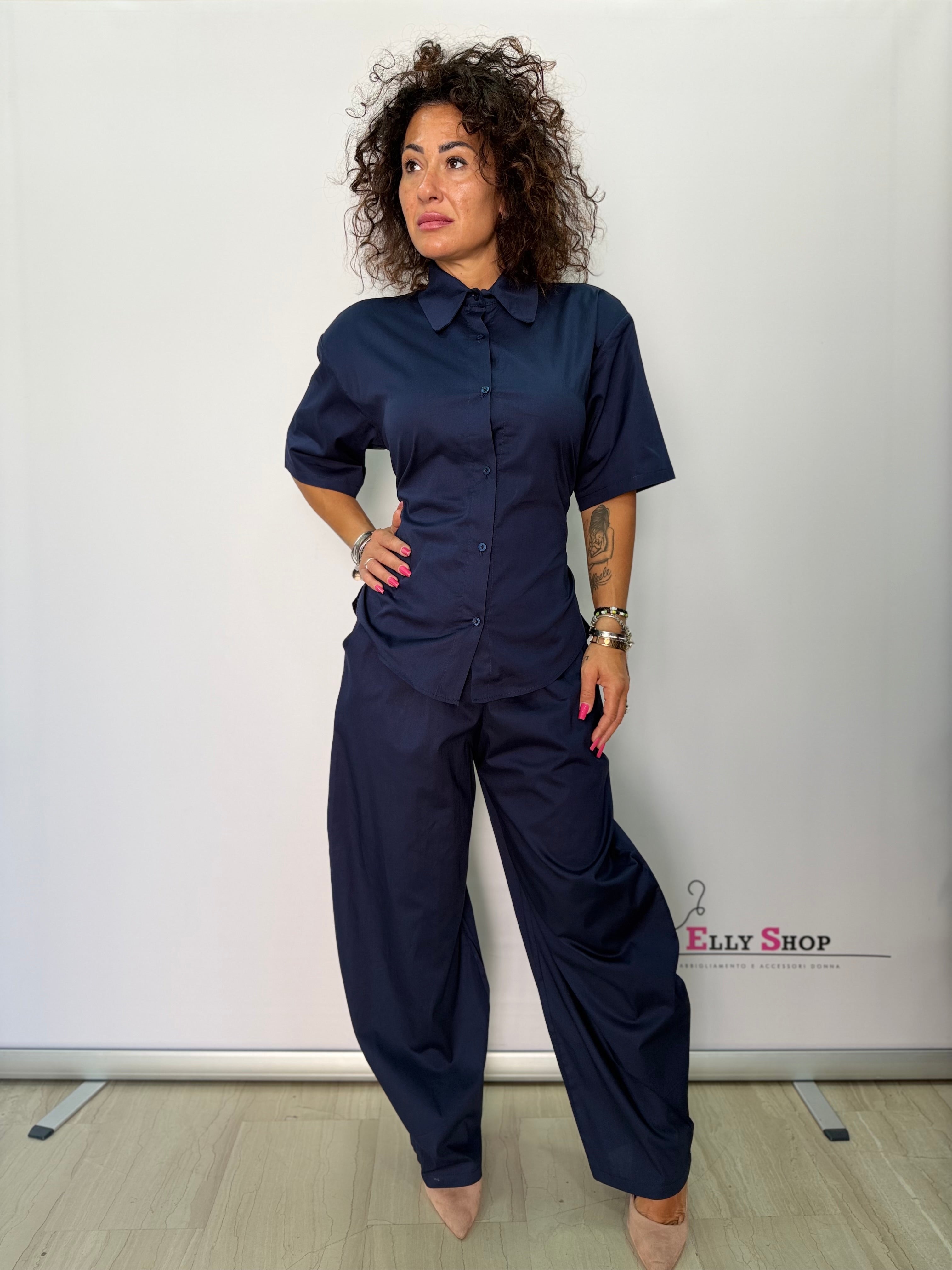 Completo donna camicia e pantalone balloon