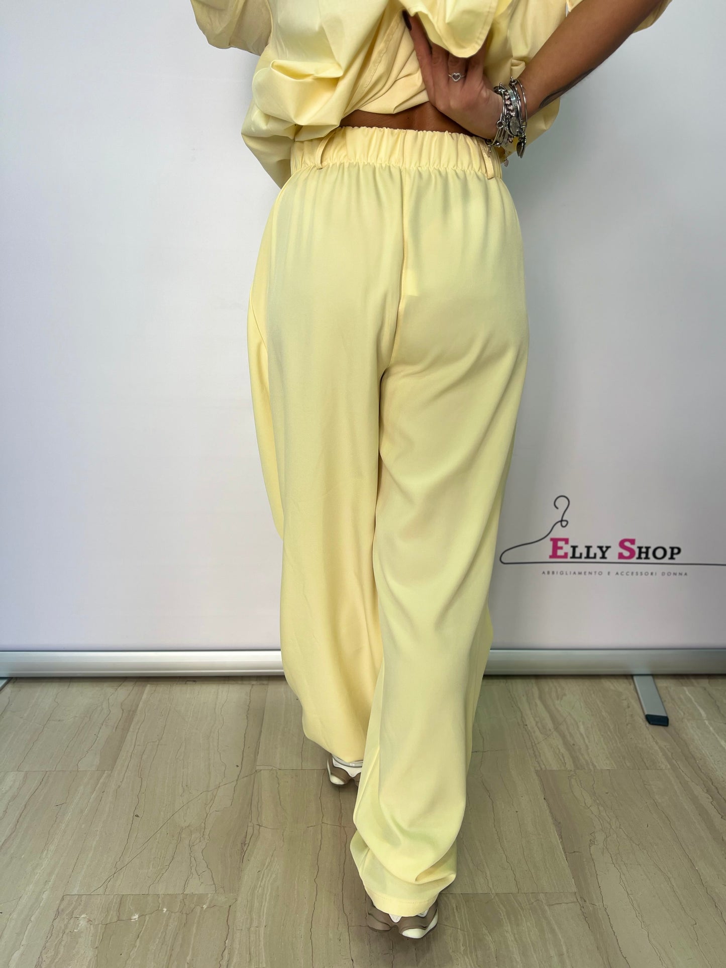 Pantalone donna ampio con piega incrociata