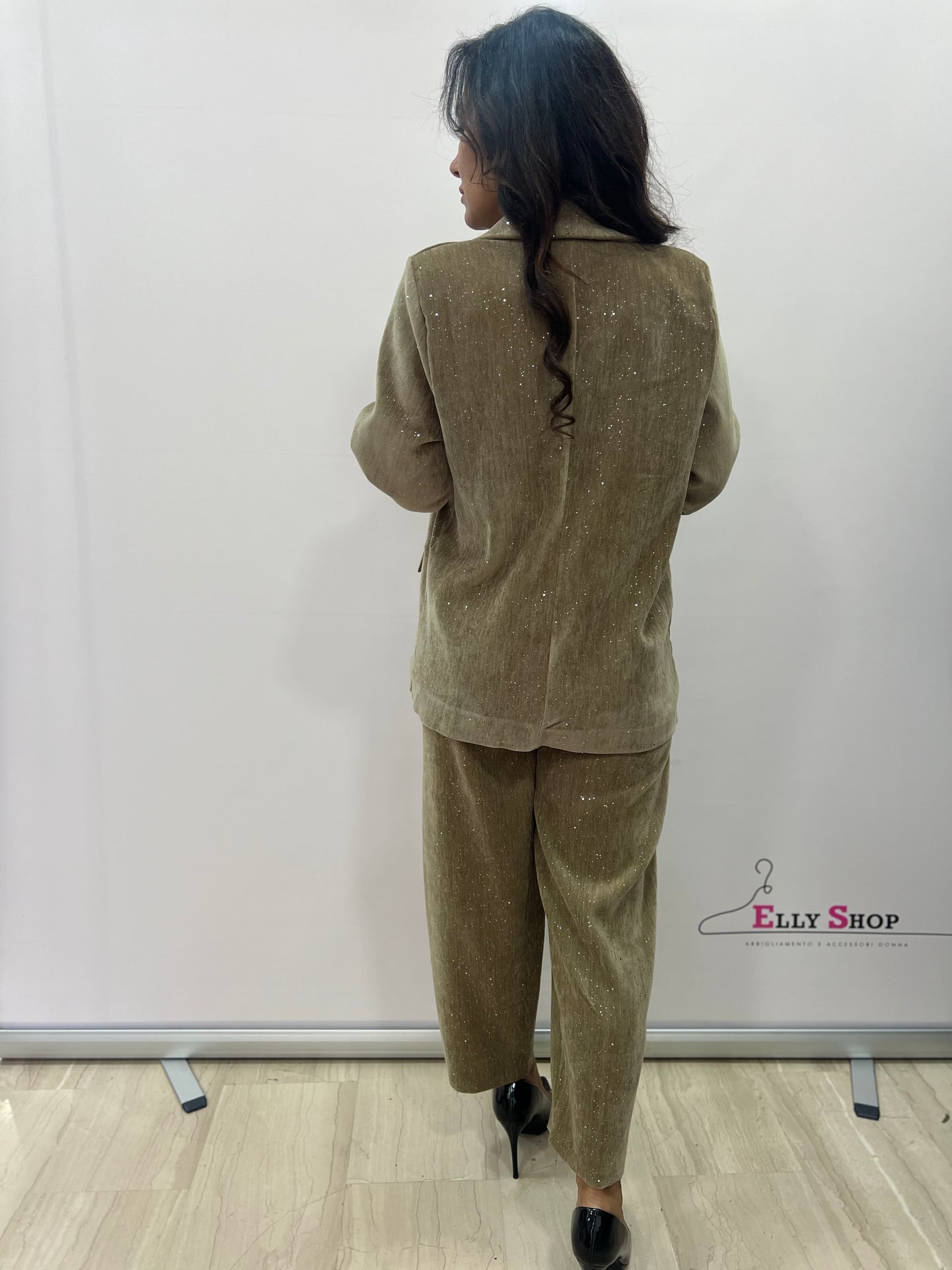 Completo donna elegante glitter two-piece