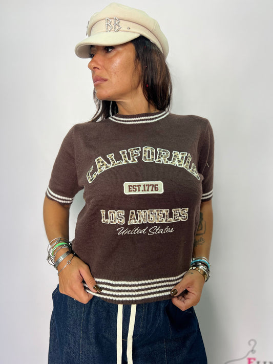 Maglia in lanetta scritta california