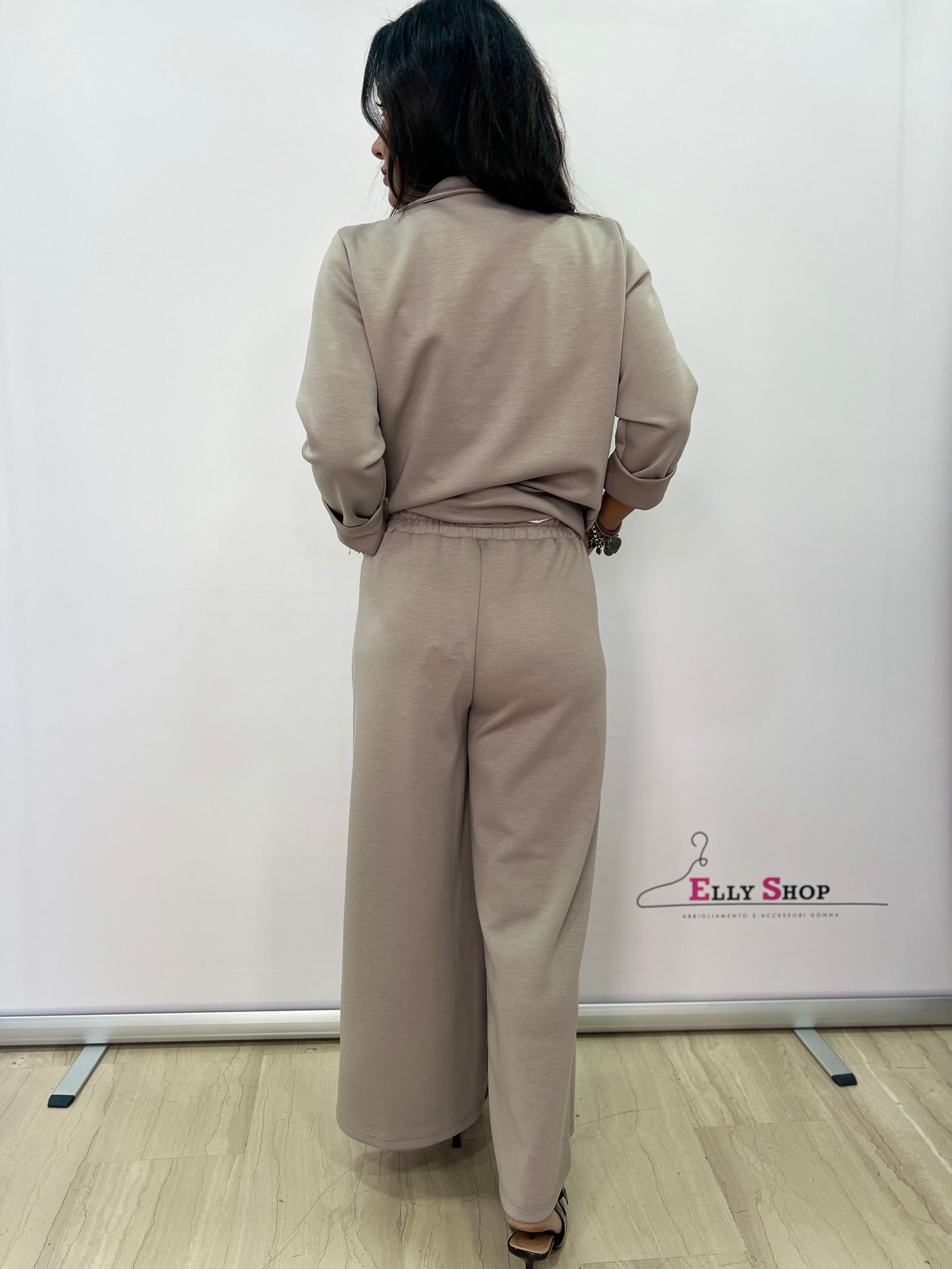 Completo donna elegante giacca e pantalone palazzo