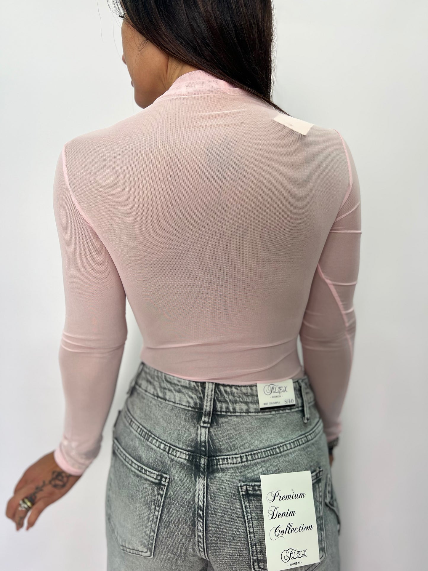 Body donna tulle con coppe effetto bustier