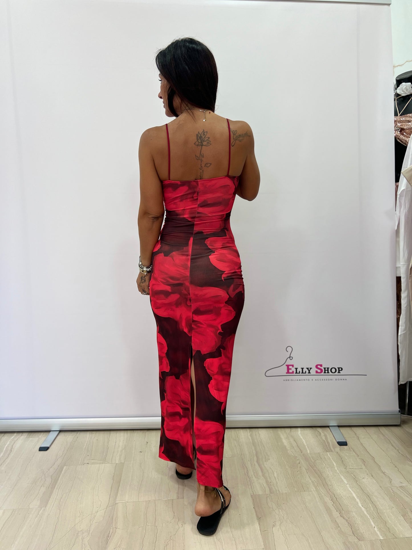 Abito lungo estivo donna a fiori con spalline sottili – Taglia unica