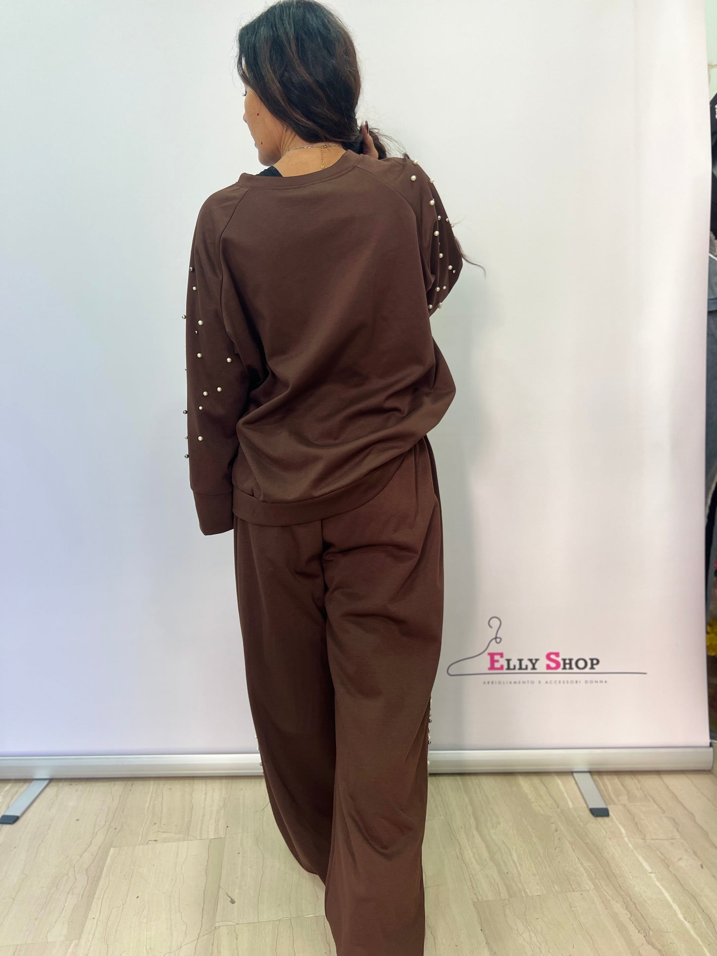 Completo curvy donna con perle decorative