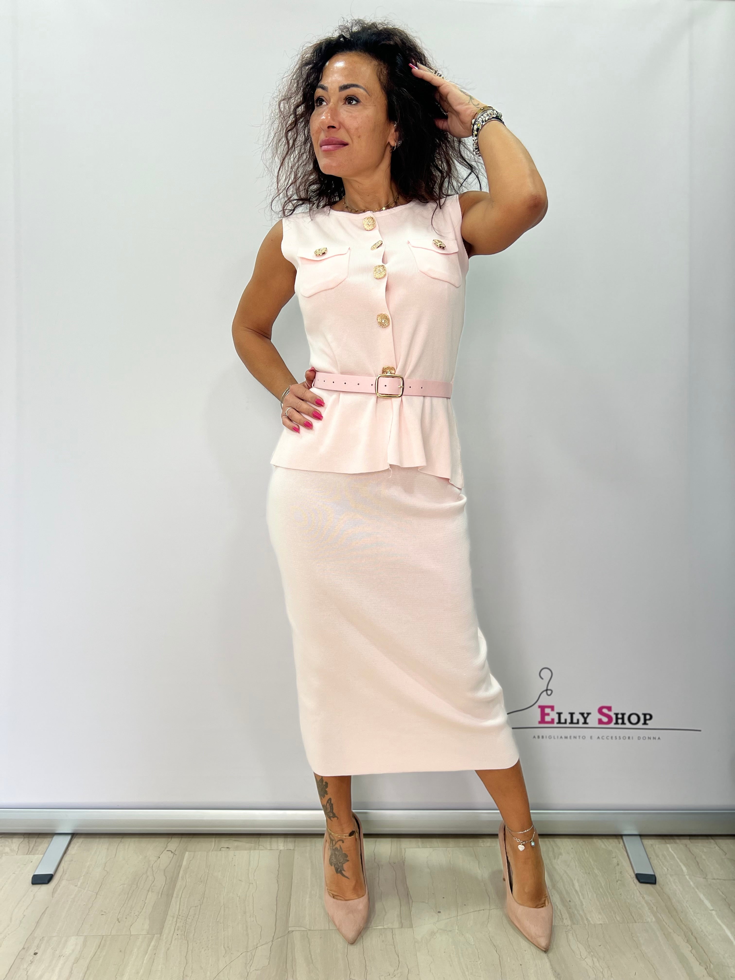 Completo Clara donna con gonna midi elegante