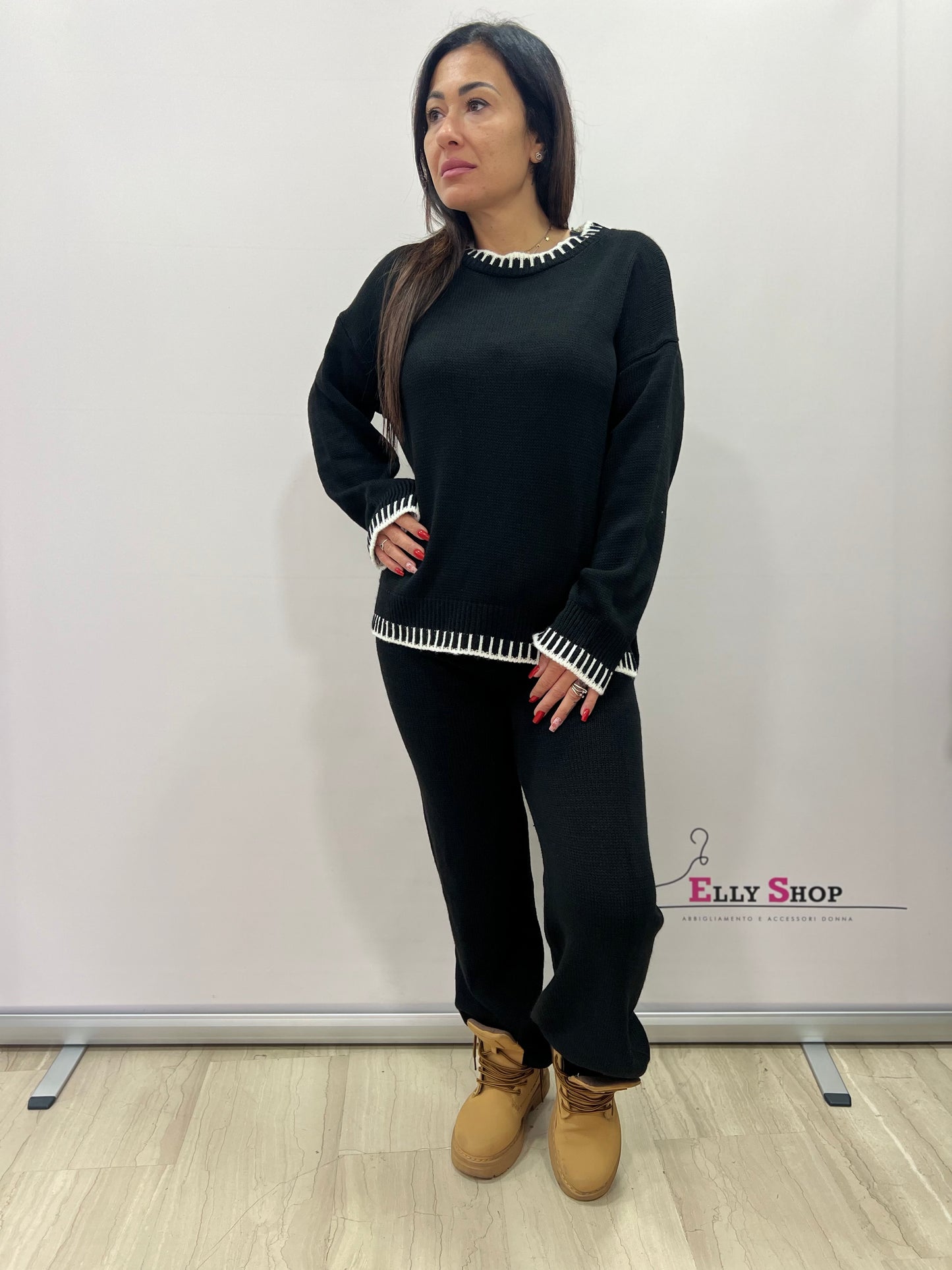 Completo donna in maglia due pezzi casual chic