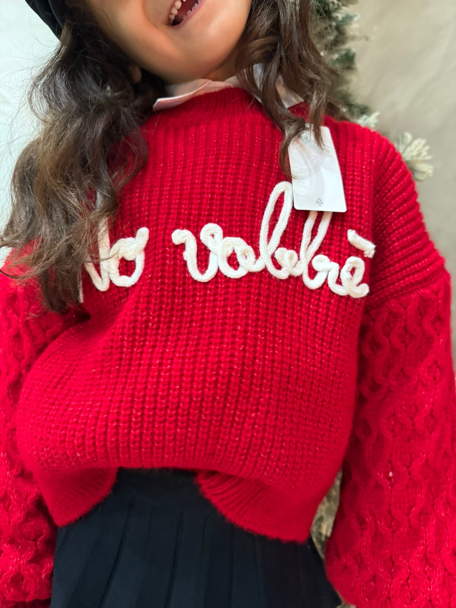 Maglione bambina ricamato inverno