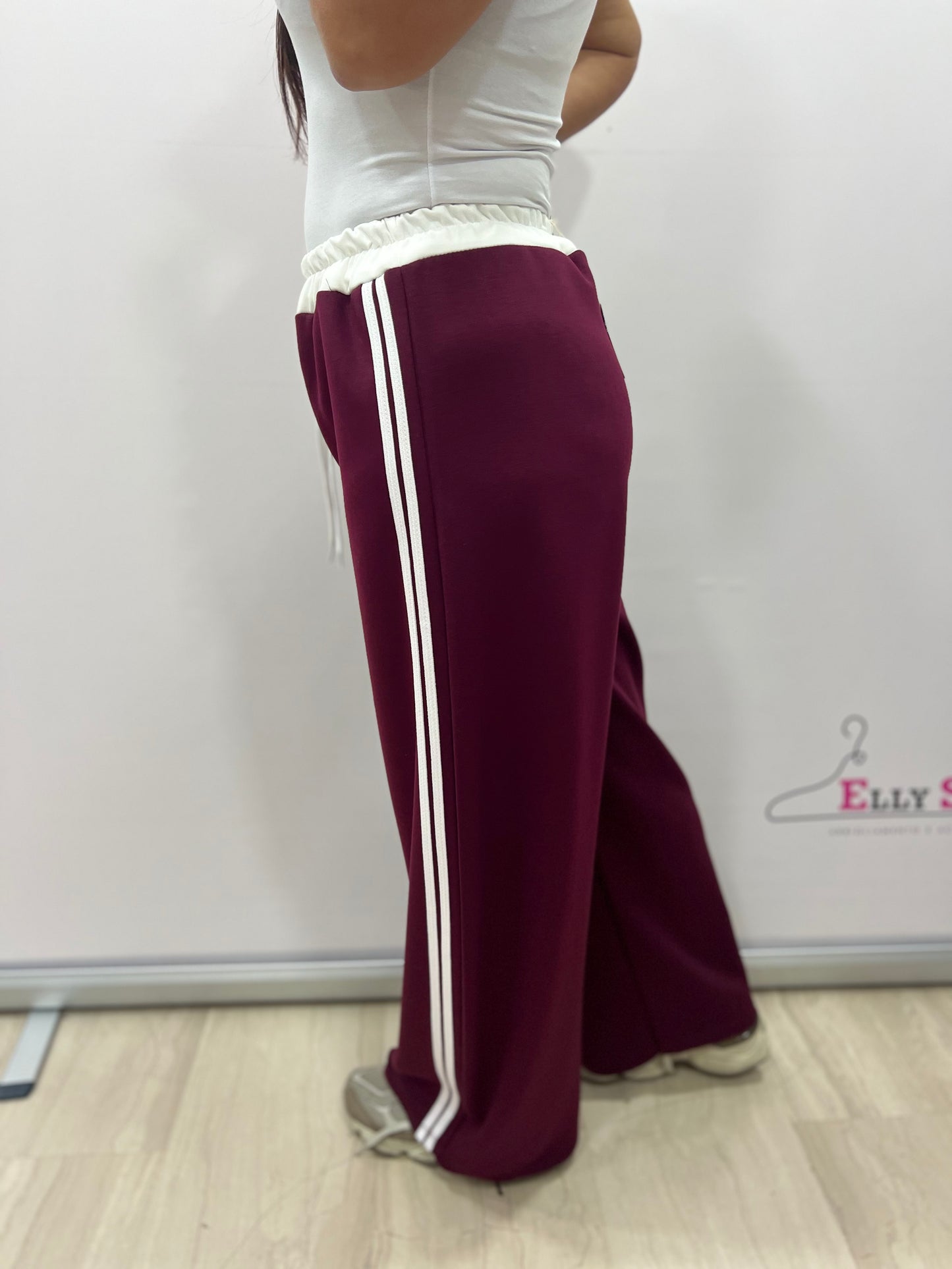 Pantaloni palazzo donna con bande laterali