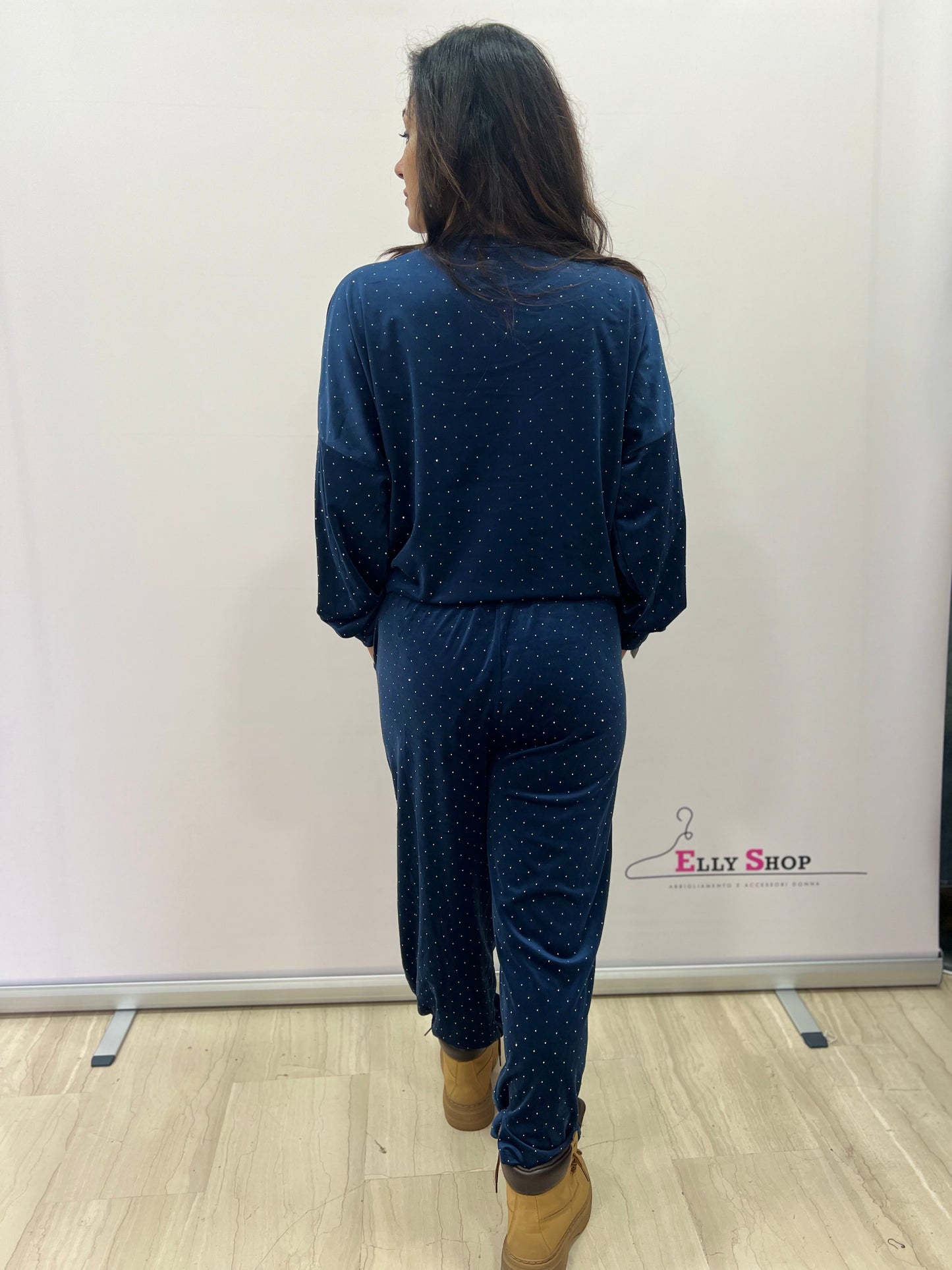 Completo loungewear con brillantini donna curvy