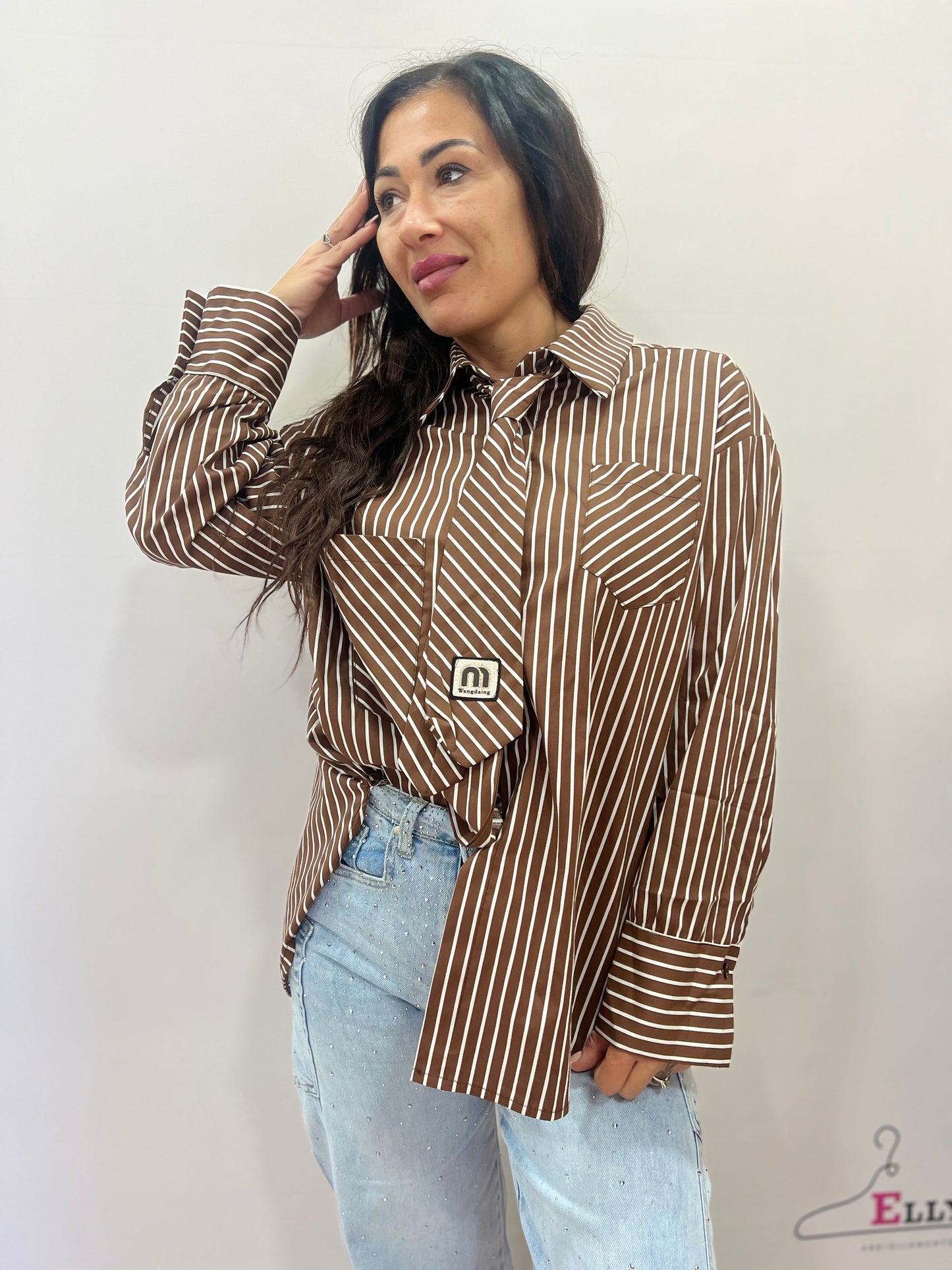 Camicia oversize donna a righe elegante