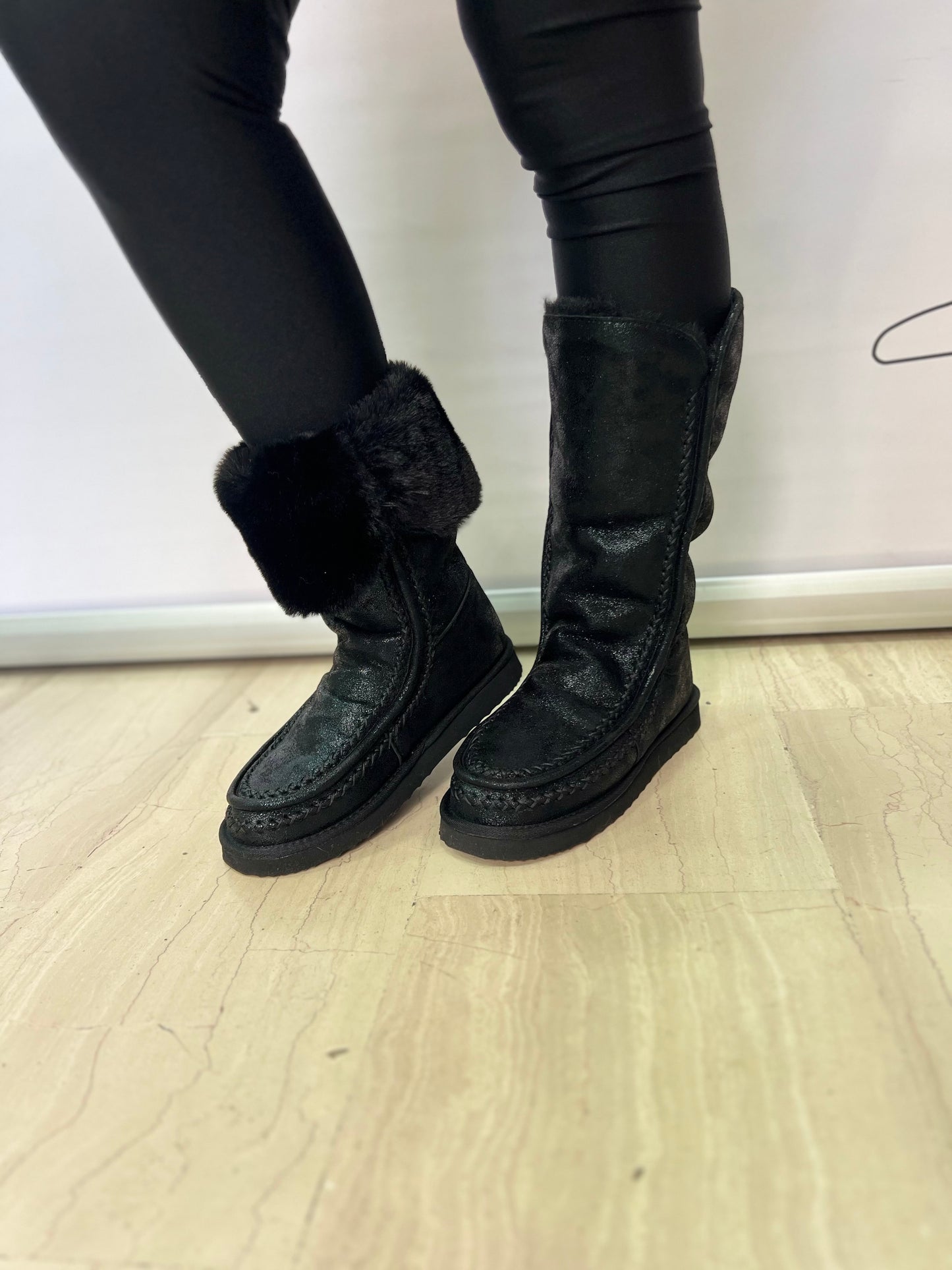 Stivali neri chunky donna