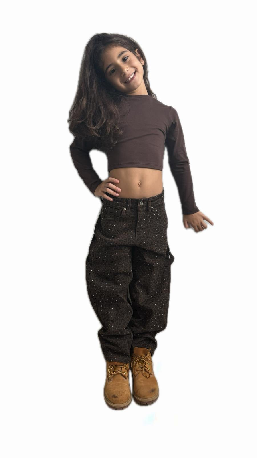 Pantalone balloon bambina animalier