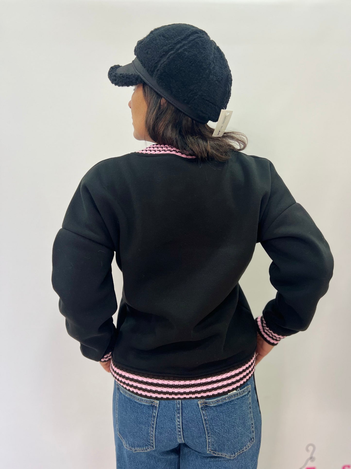 Felpa donna orsetto ricamata