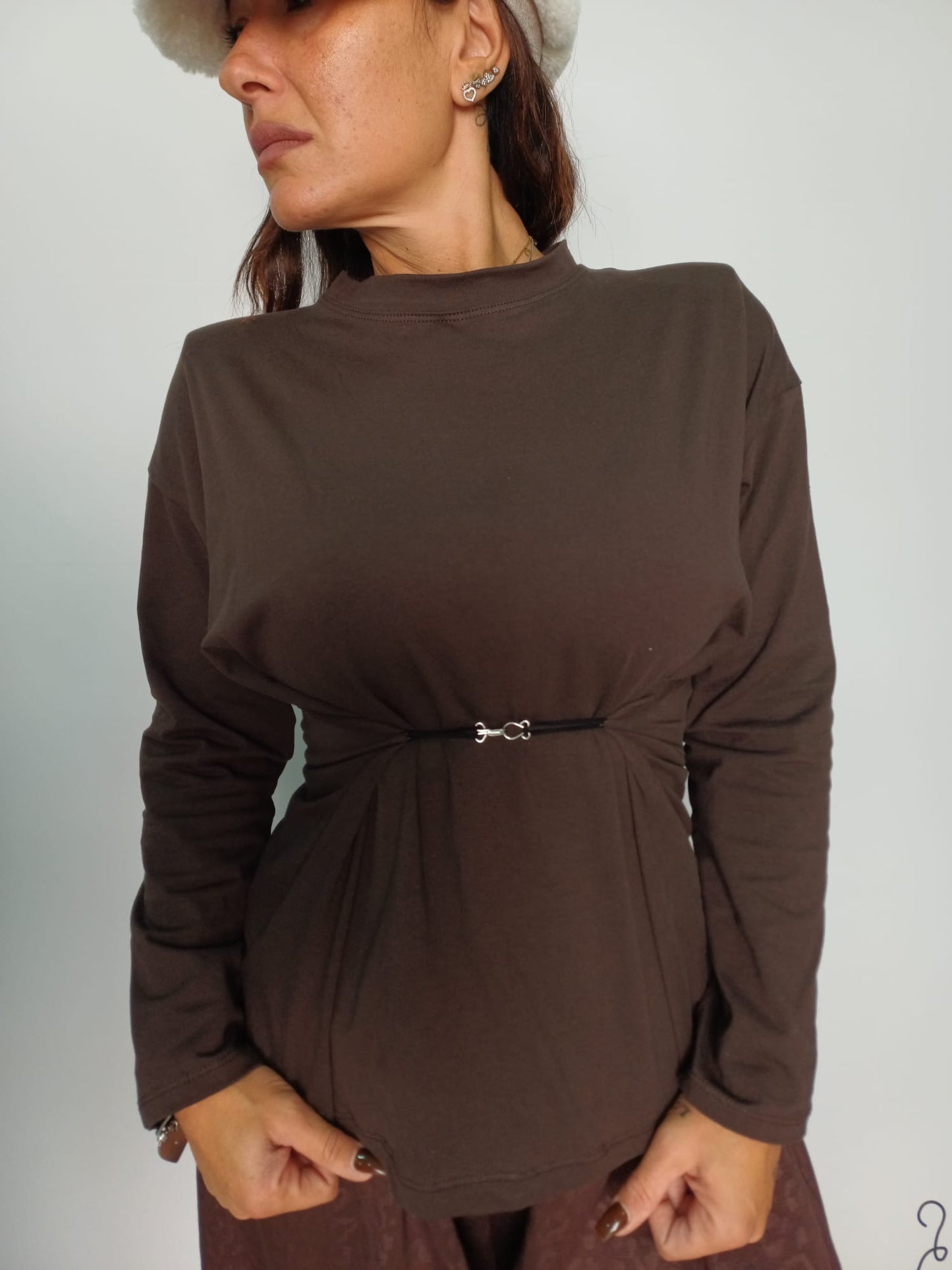 Blusa con arriccio in vita donna