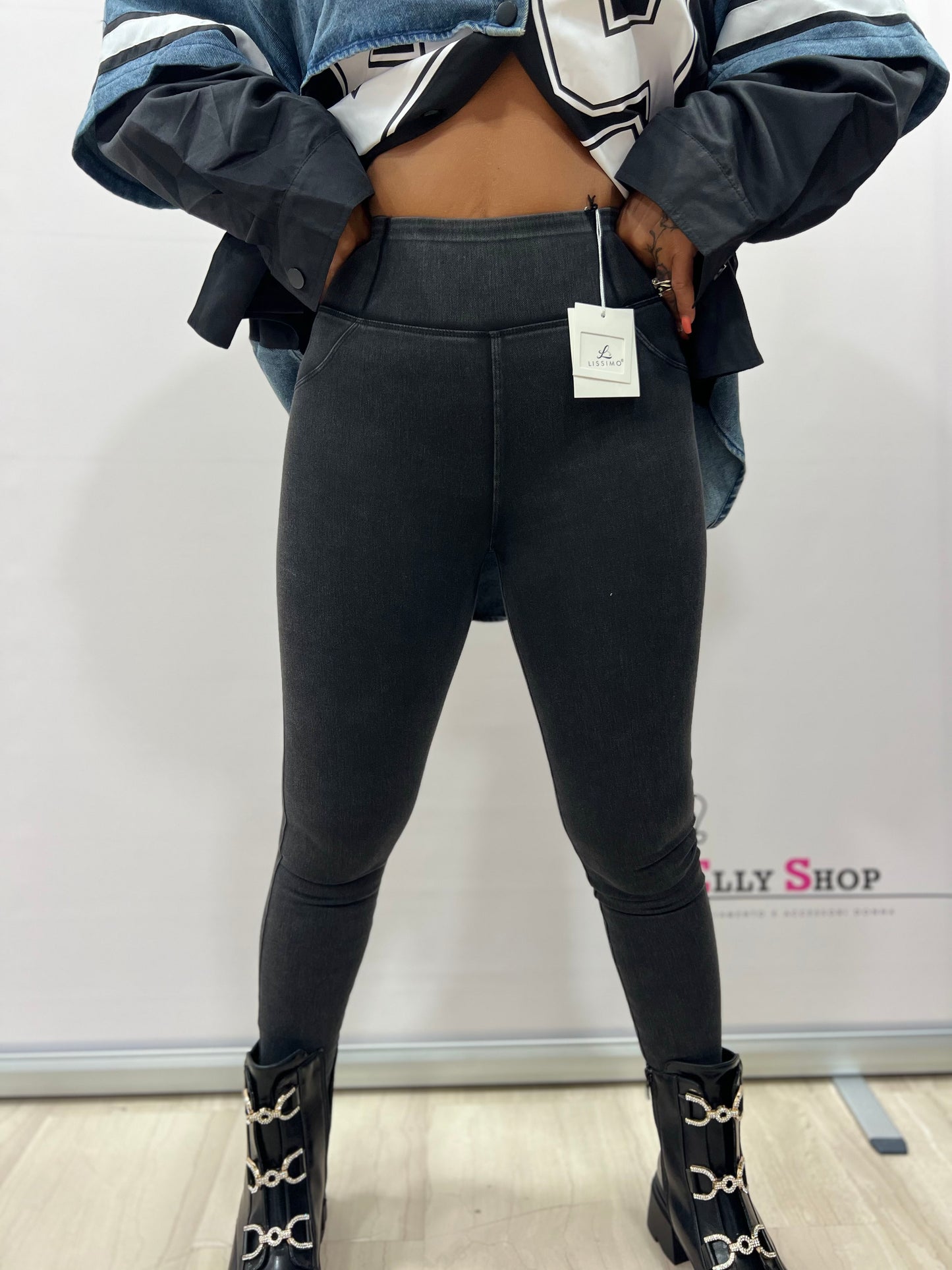 Leggins push up effetto denim