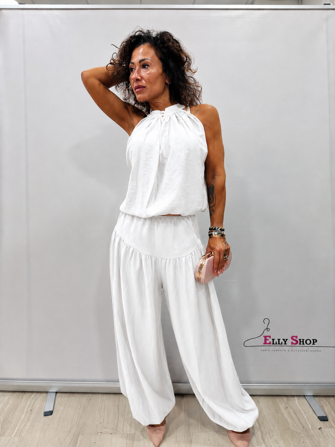 Completo Amalfi Donna Halter Palazzo Elegance
