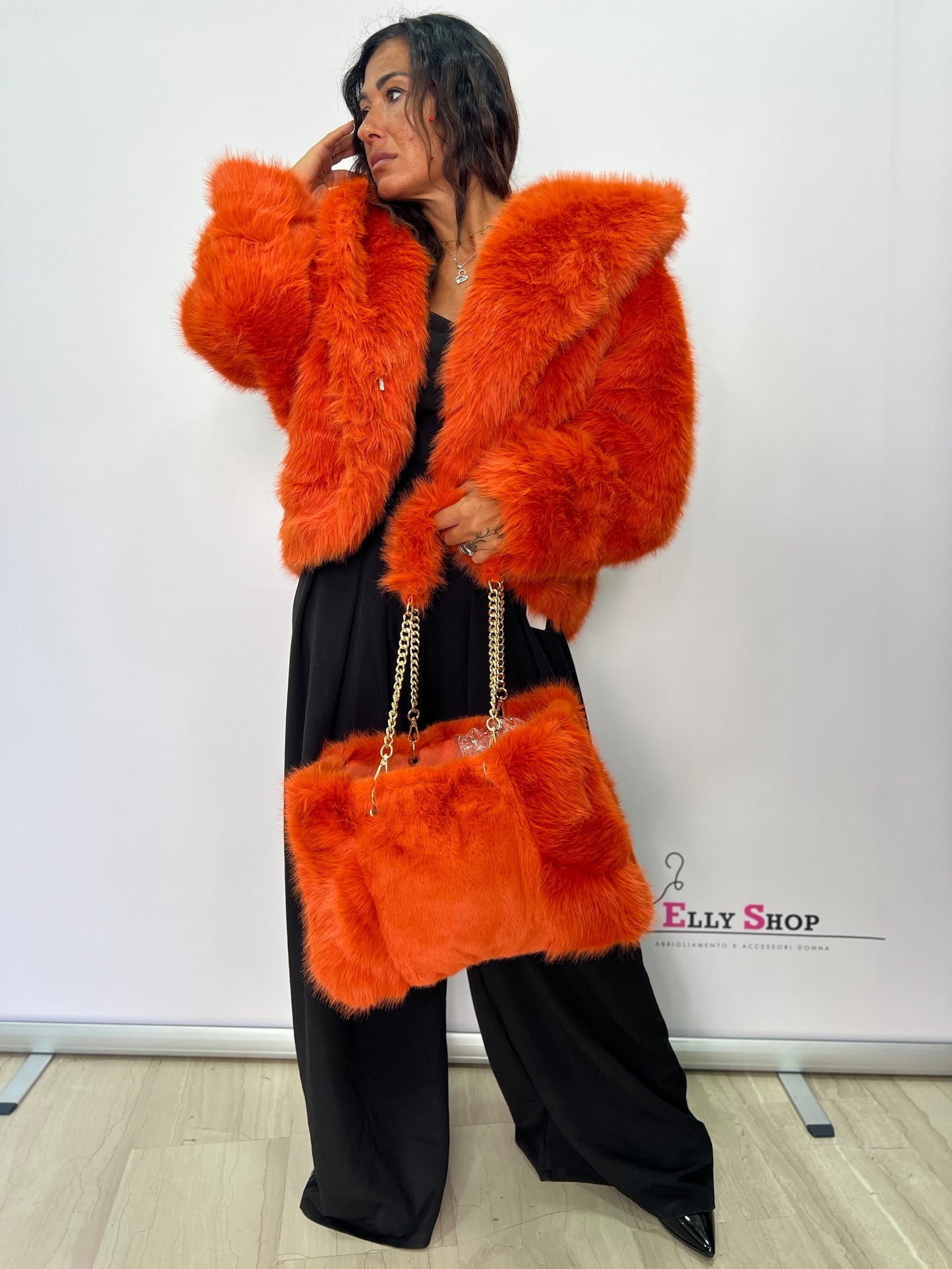 Borse in pelliccia arancione