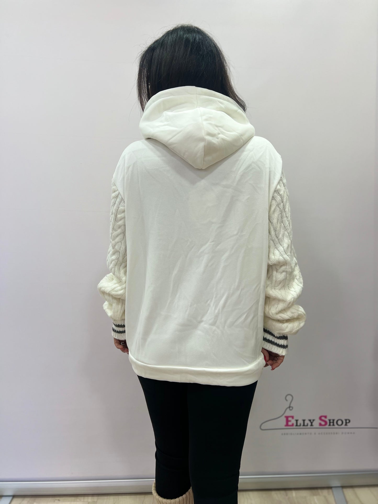 Felpa oversize donna con cappuccio e stampa