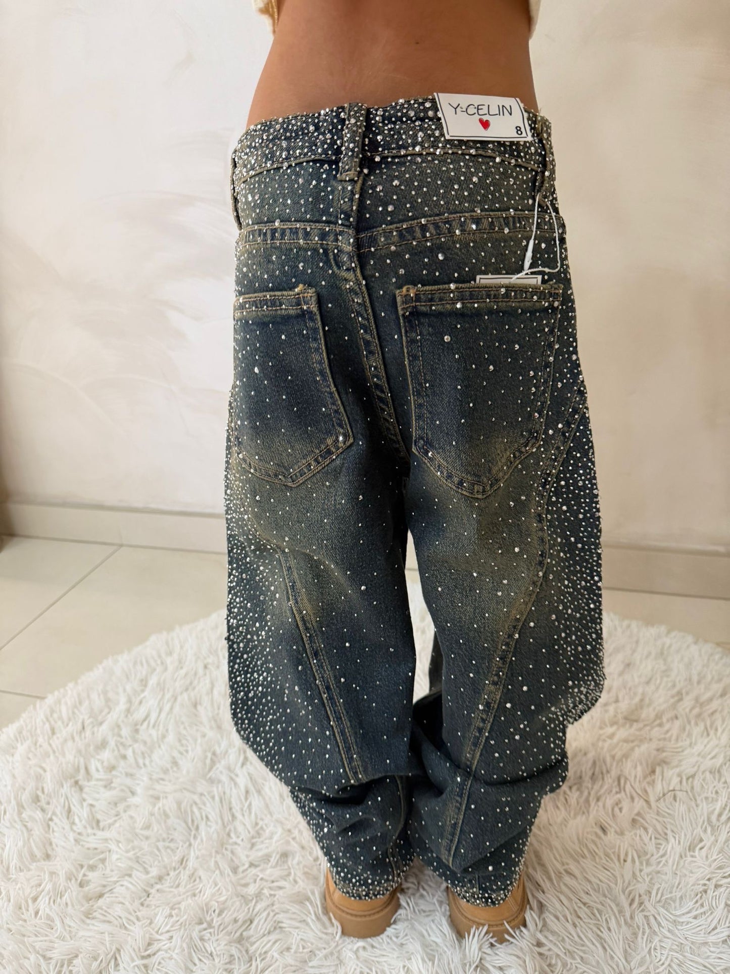 Jeans bambina con strass balloon