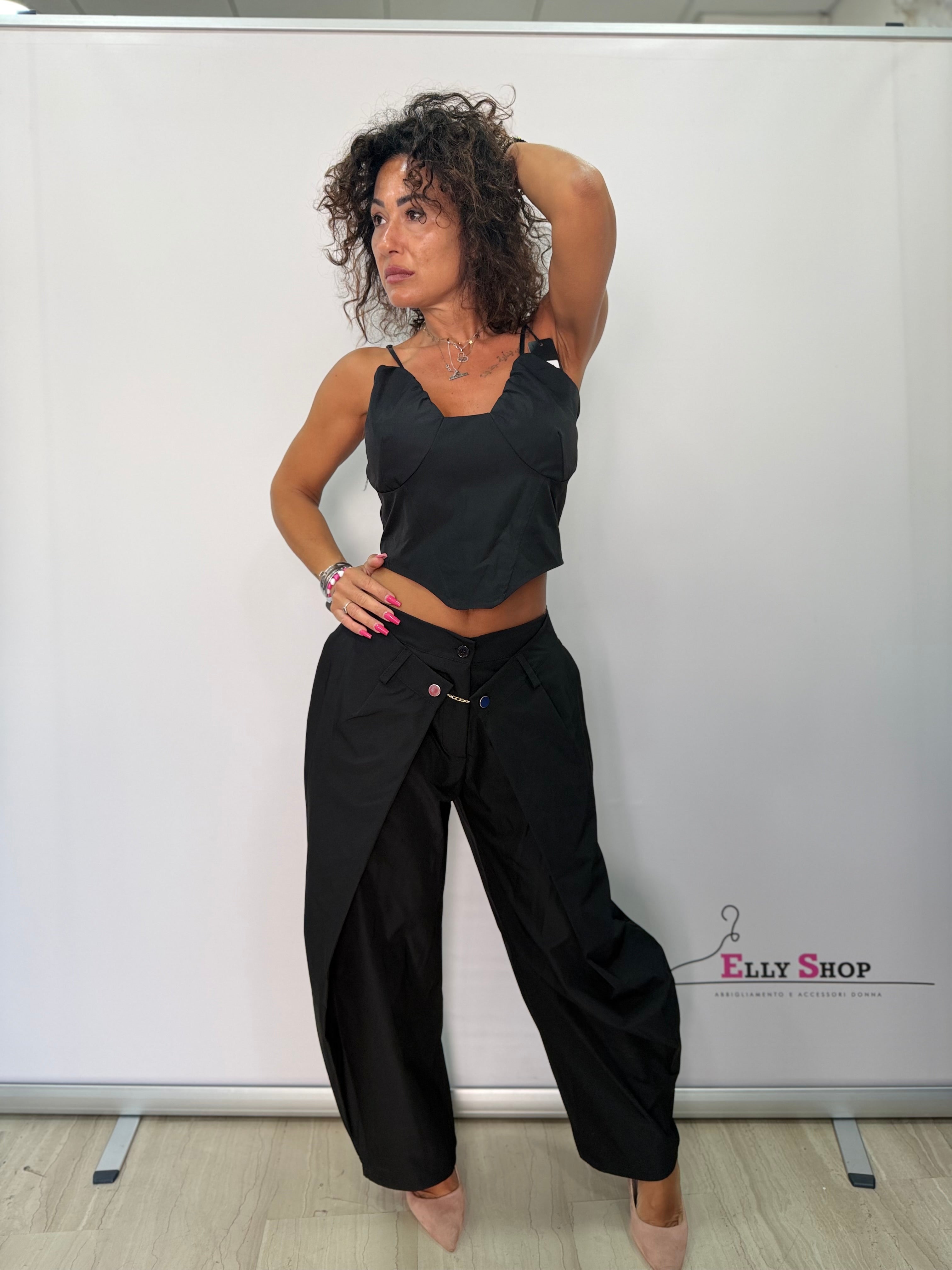 Completo Japan Donna Top Corsetto e Pantalone Palazzo