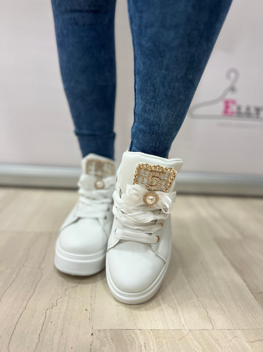 Scarpe bianche donna sportive n5