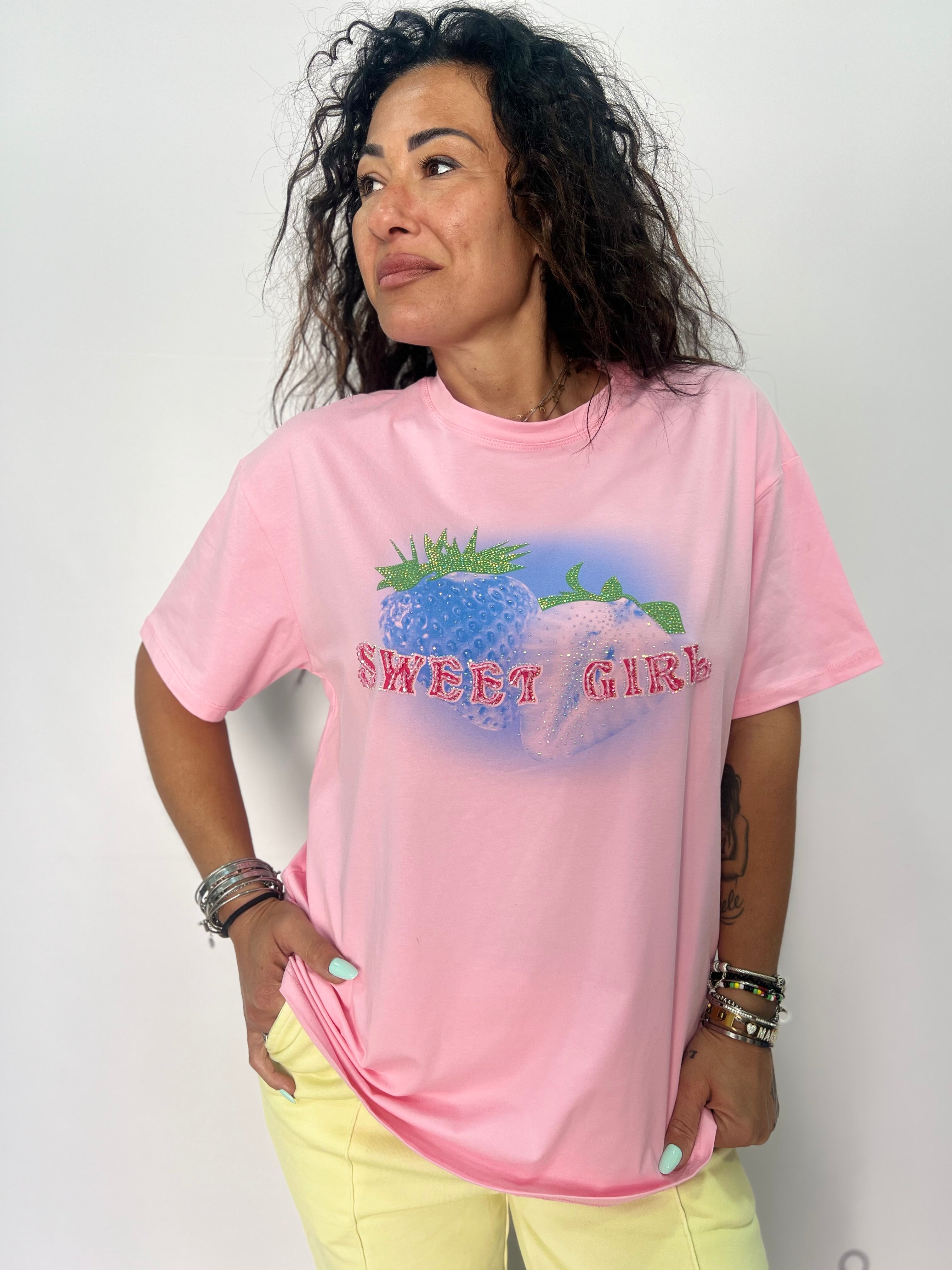 T-shirt donna Sweet Girl stampa fragole