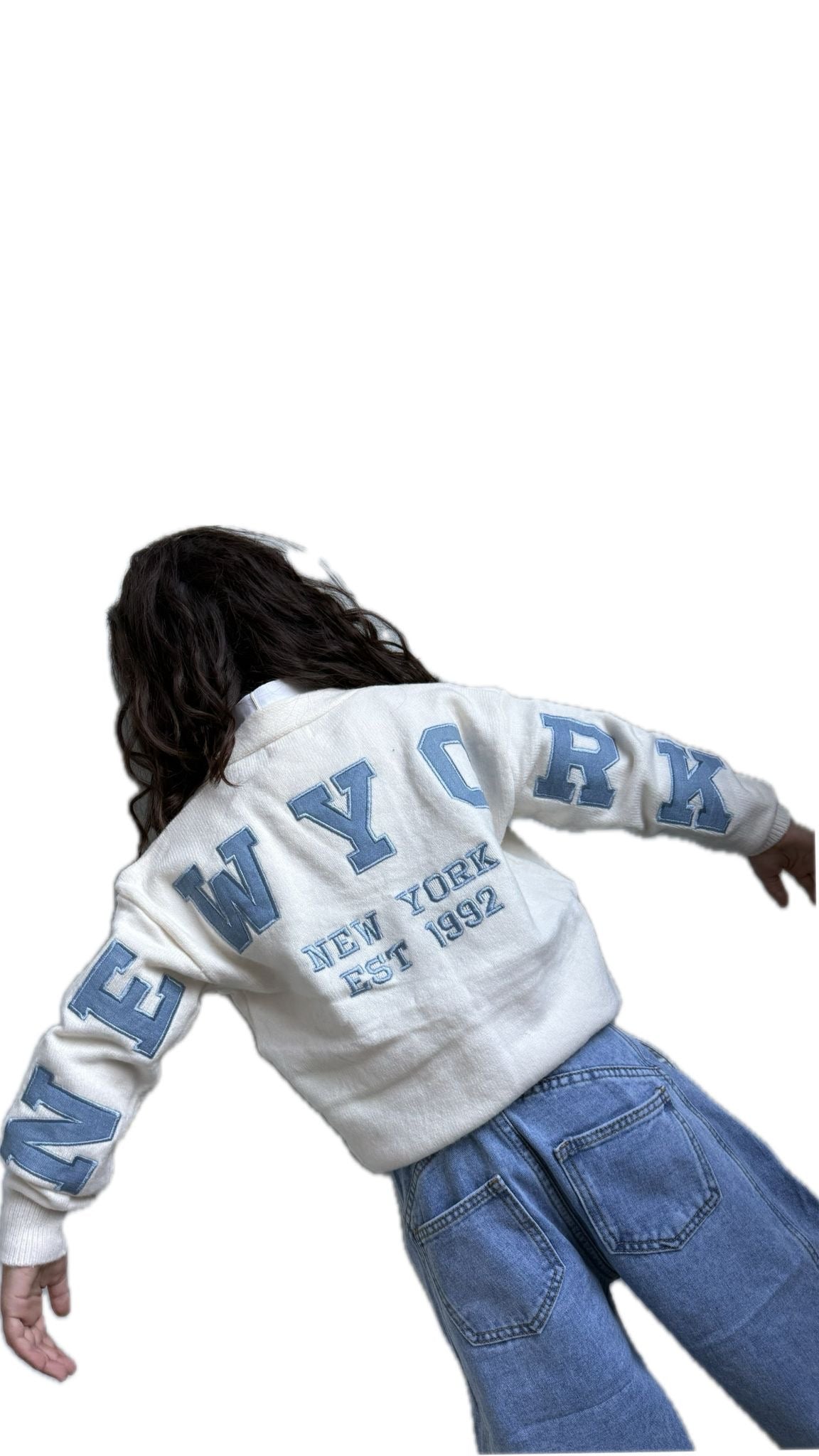 Cardigan bambina lana rasata New York