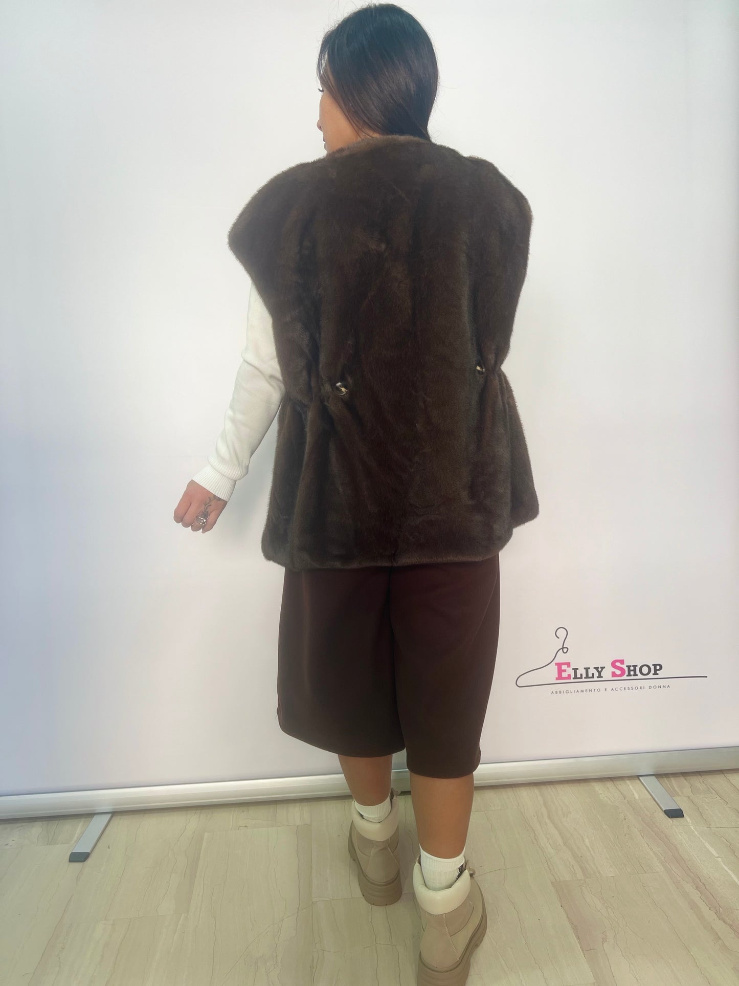 Gilet ecopelliccia marrone donna – caldo e versatile