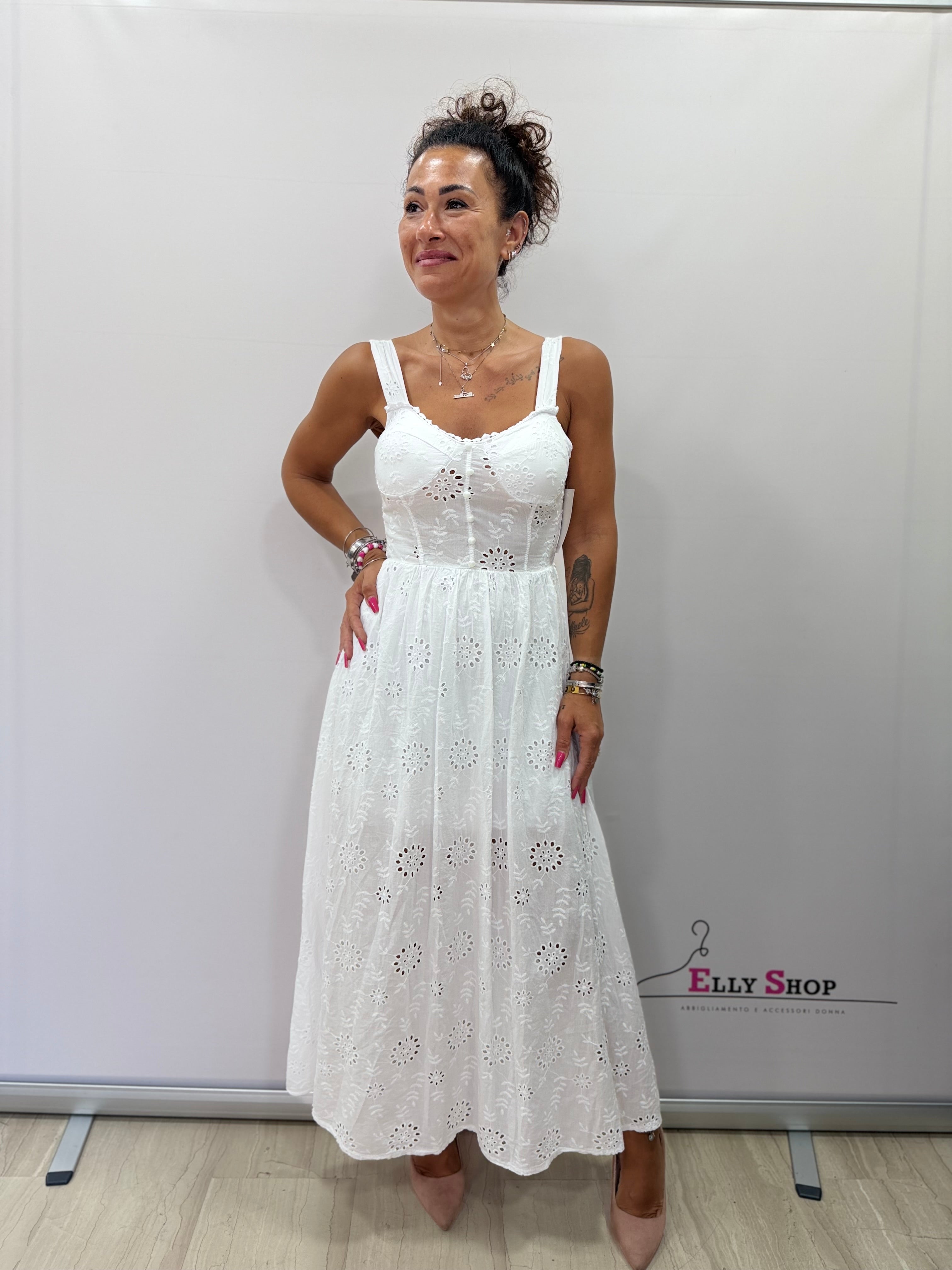 Abito Lungo Sangallo Con Bottoni Donna