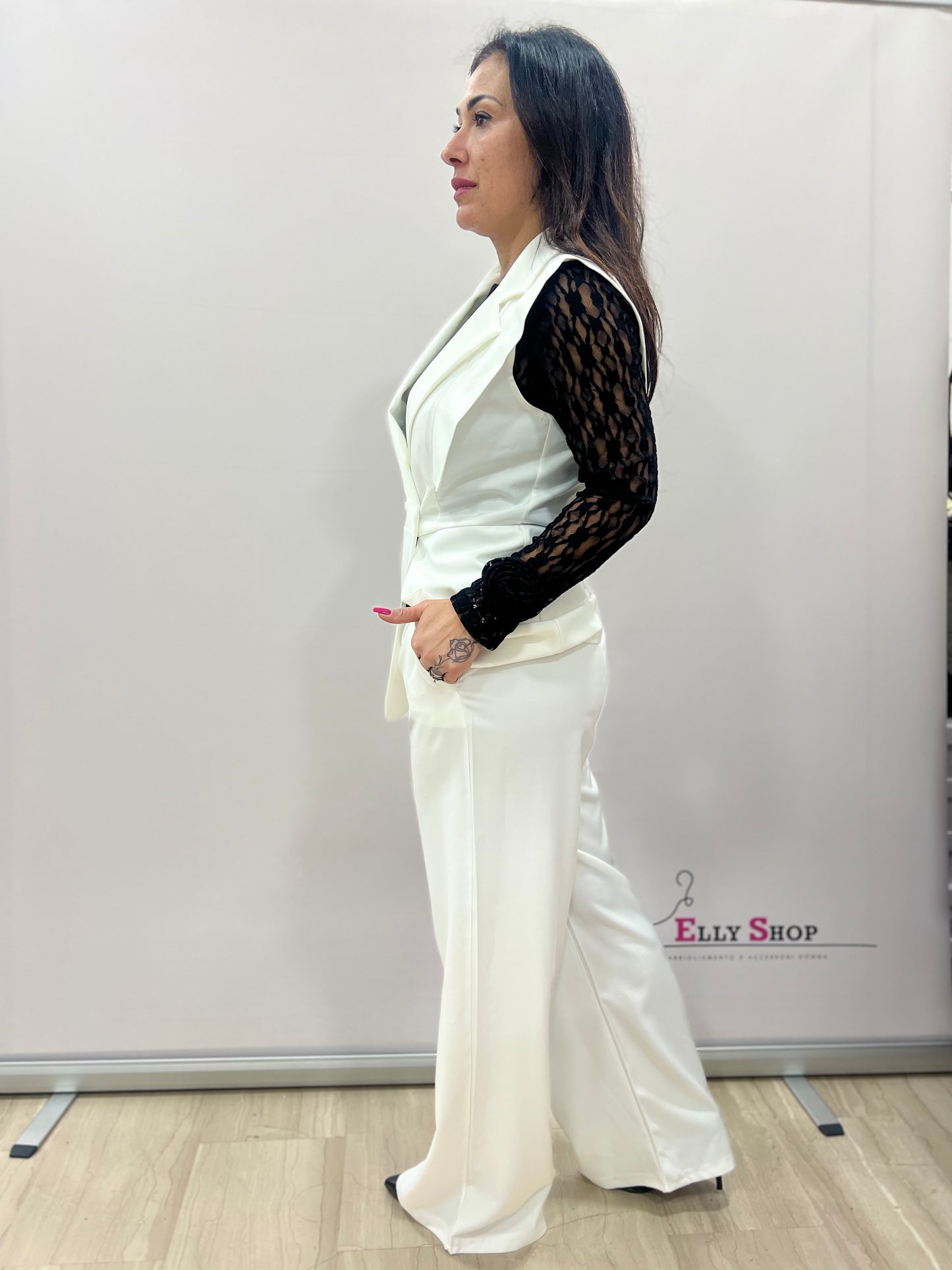 Completo donna elegante gilet e palazzo