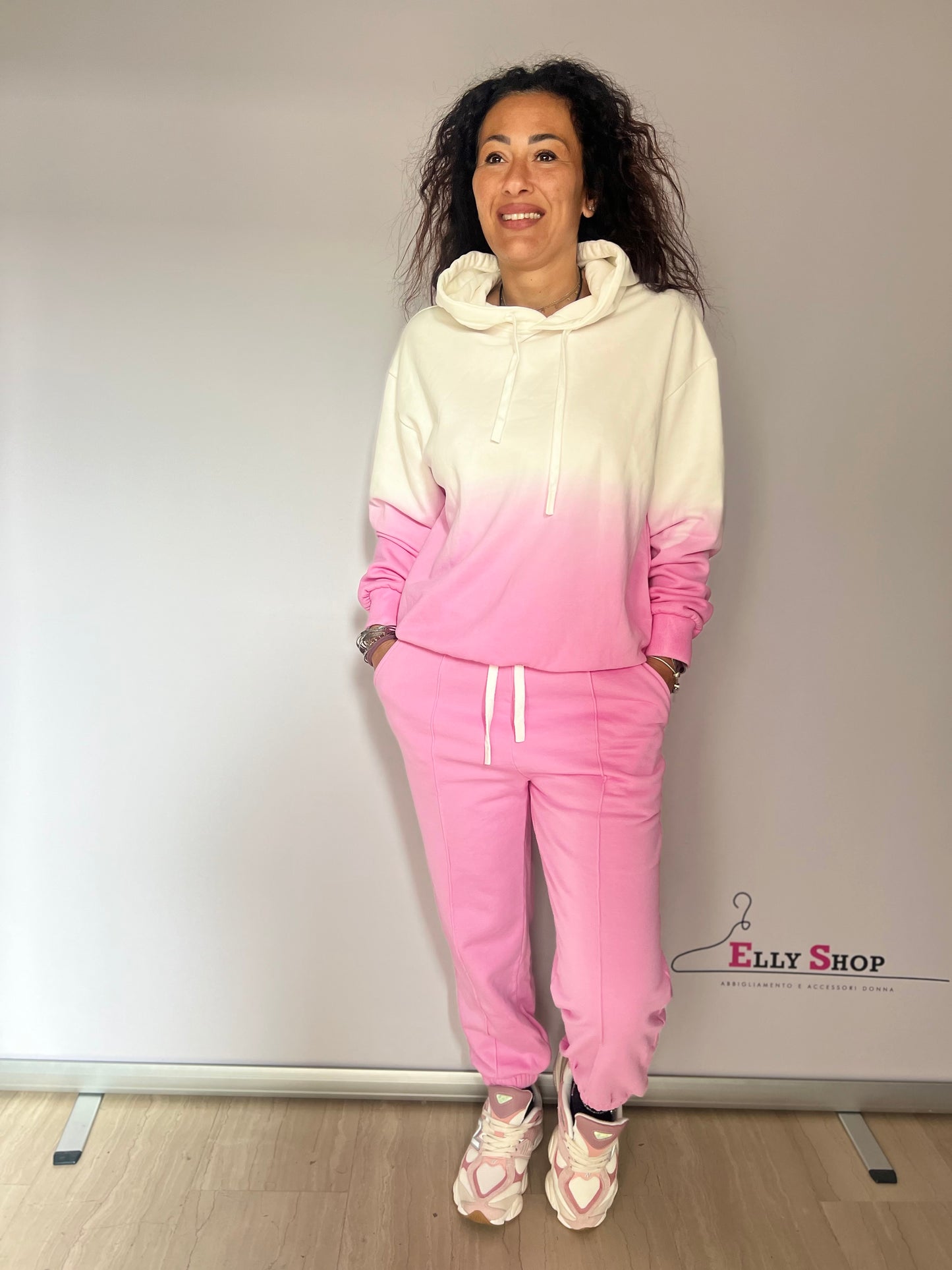Completo tuta donna degradé con cappuccio