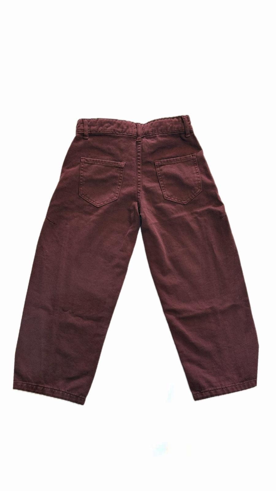 Jeans balloon bambina bordeaux