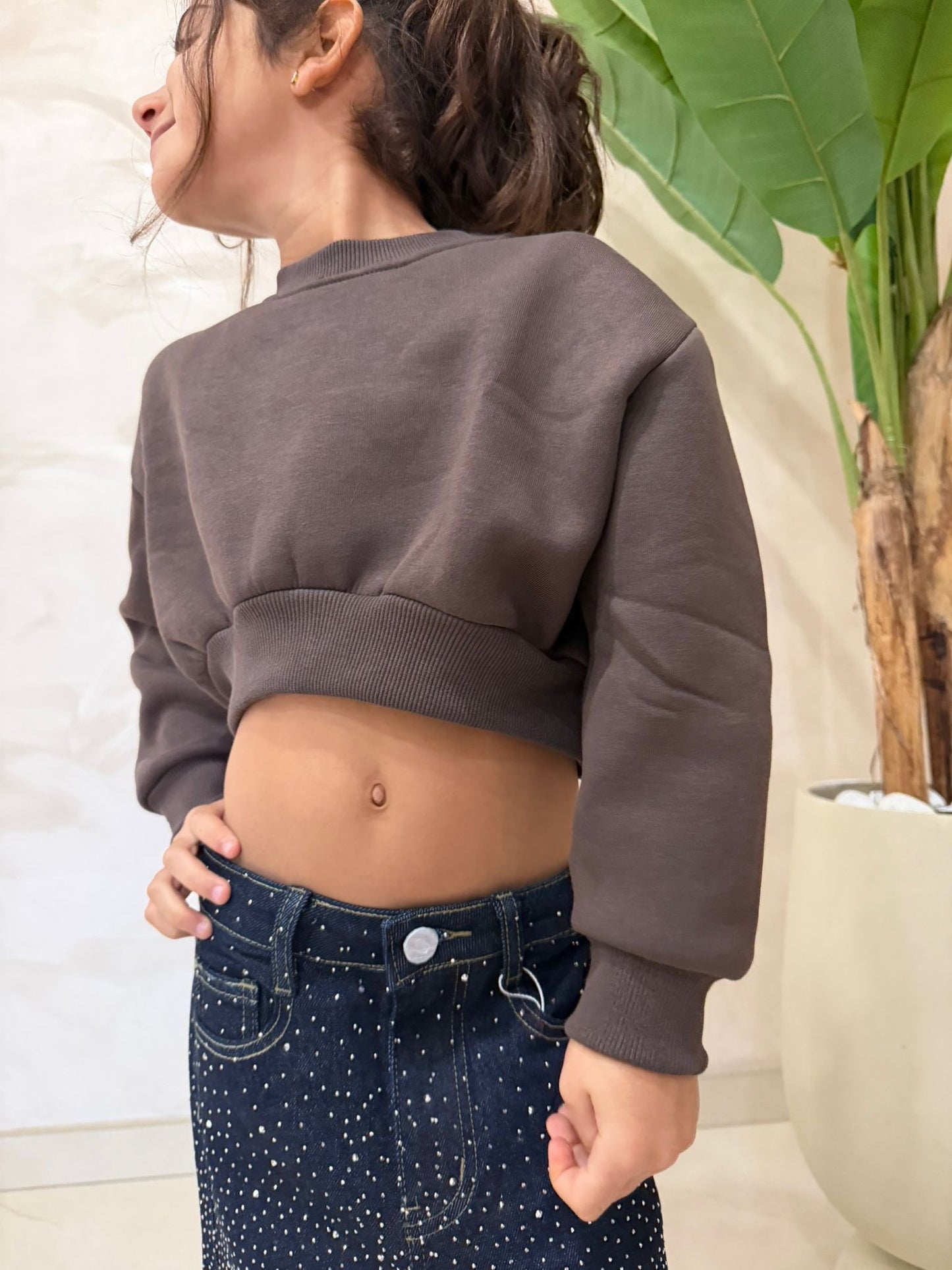 Felpa cropped bambina 4–14 anni