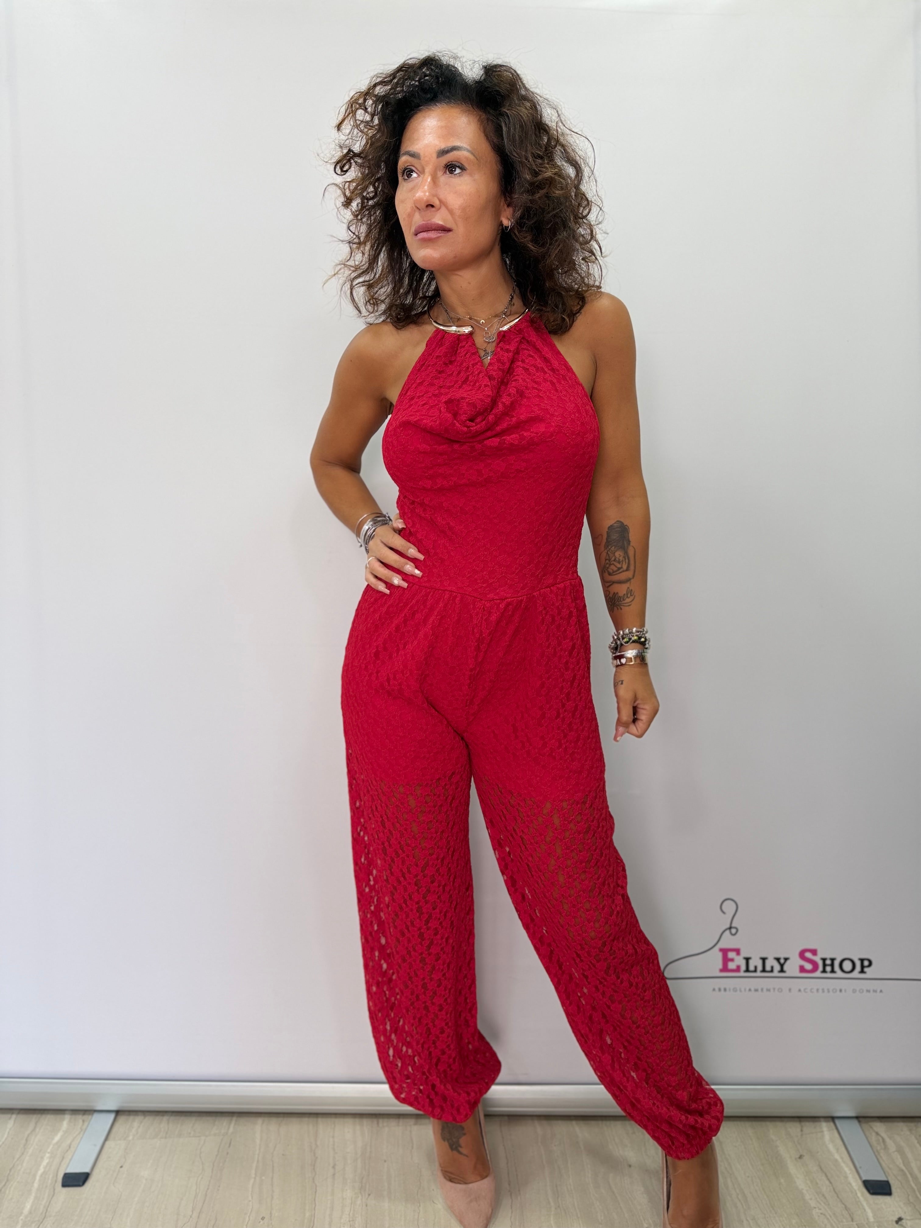 Tuta Luna Donna Halter Traforata Elasticizzata