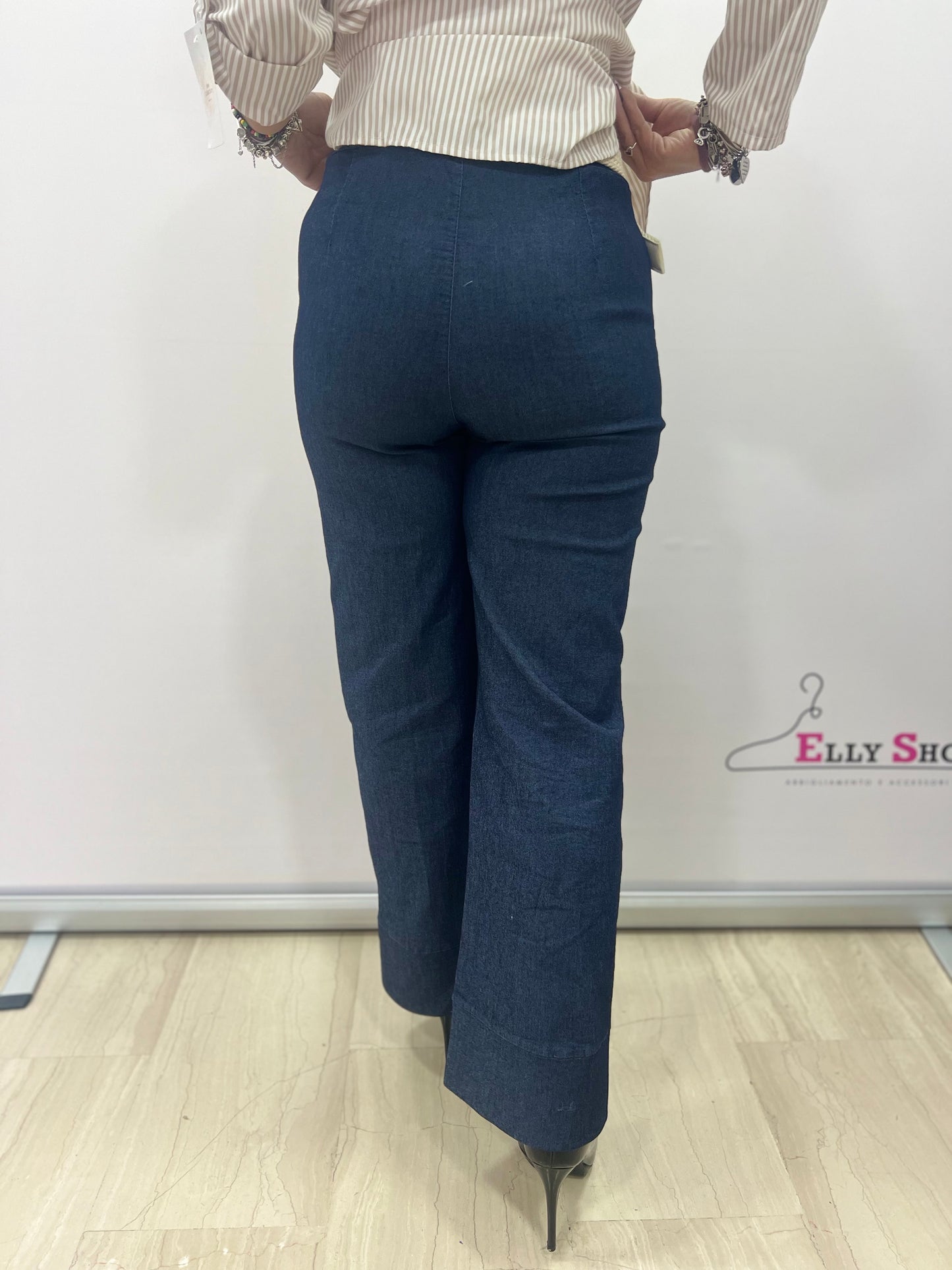 Pantaloni palazzo donna effetto denim