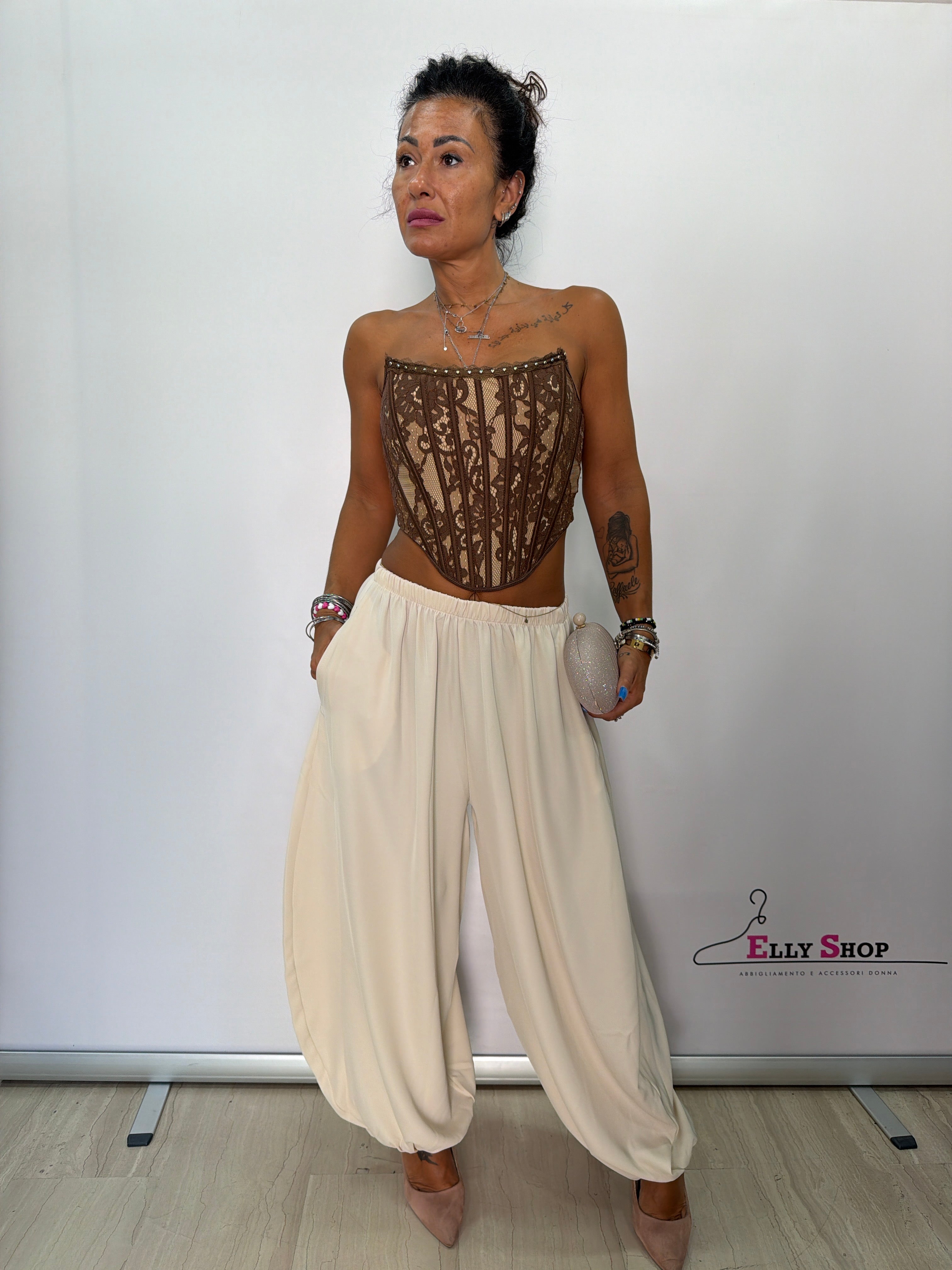 Pantalone palazzo donna ampio elegante